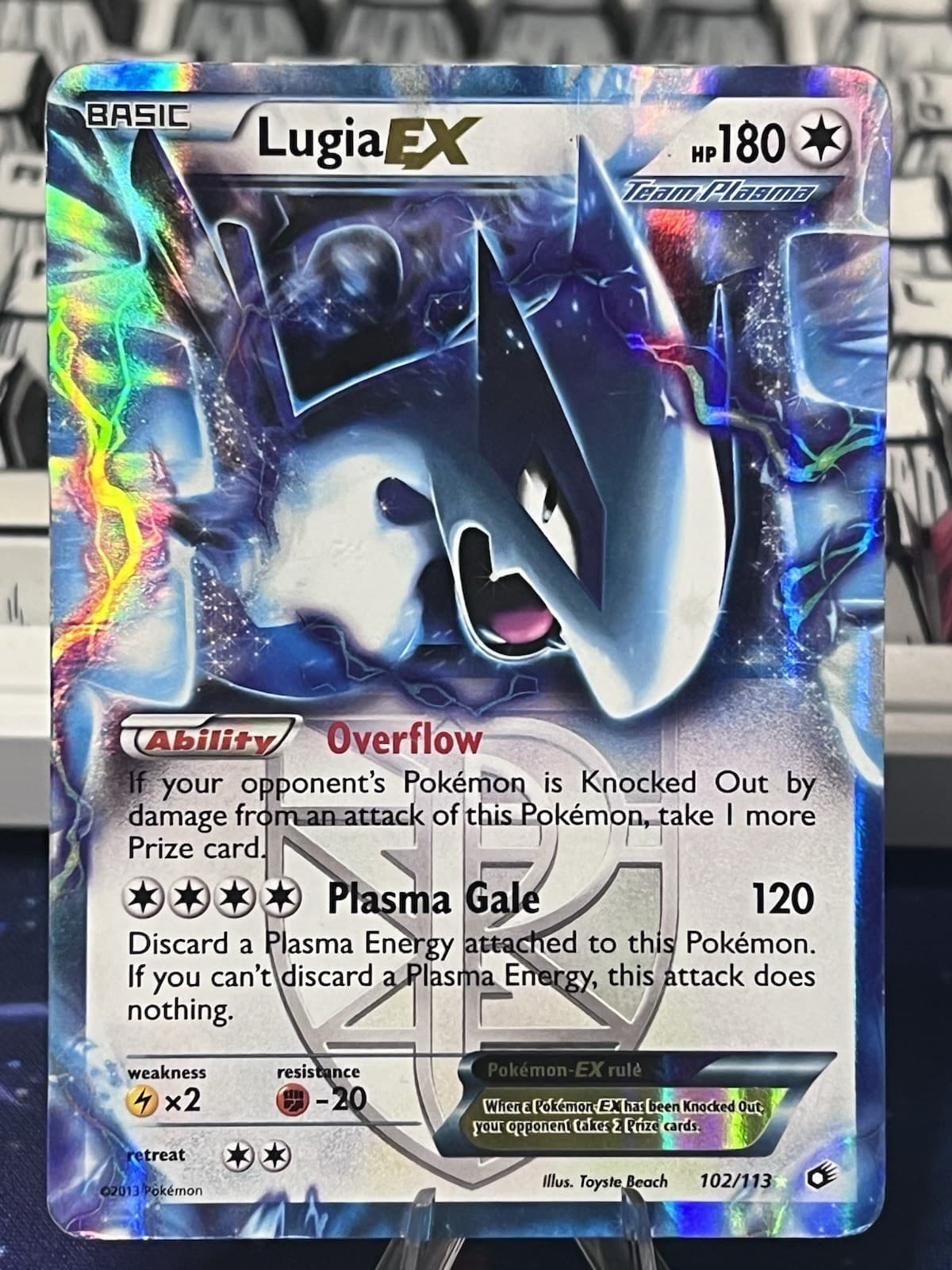 Pokemon TCG Lugia EX Team Plasma Plasma Storm Ultra Rare Holo Foil 108/135 MP/HP