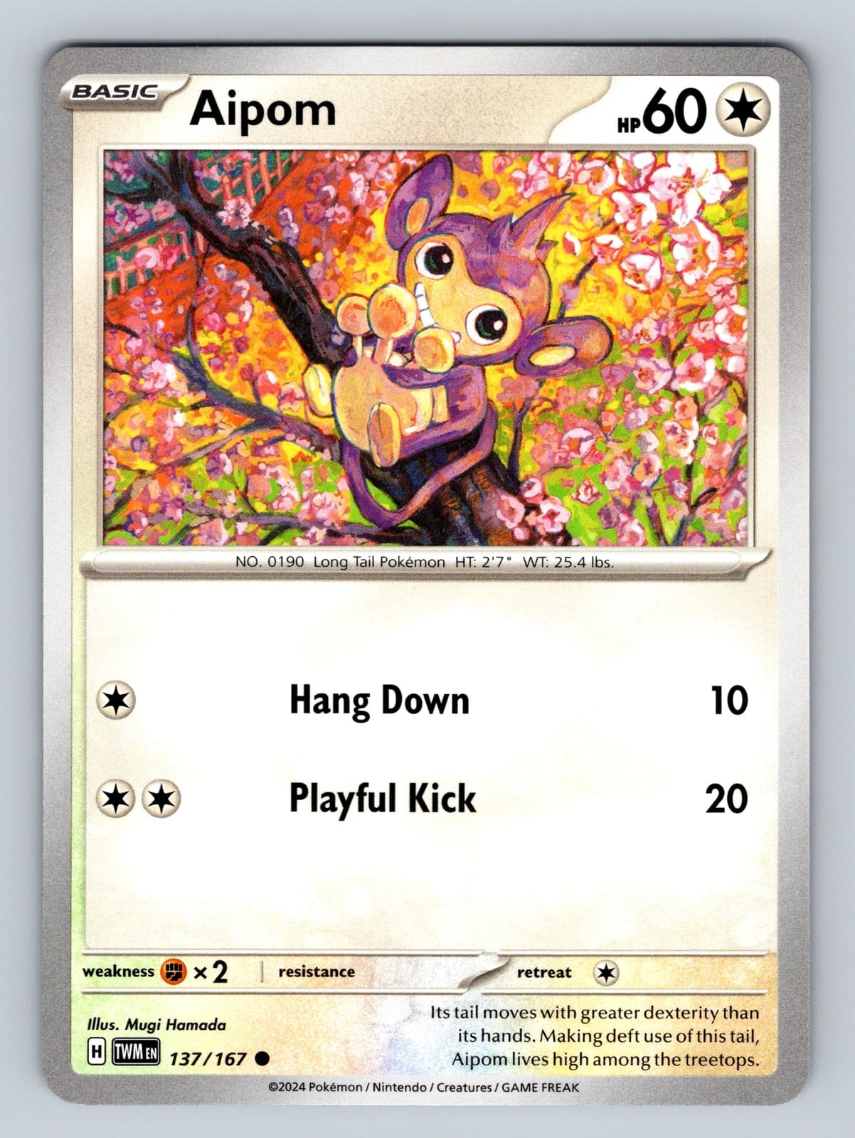 Aipom 137/167 Twilight Masquerade Pokémon TCG Common Regular 2024