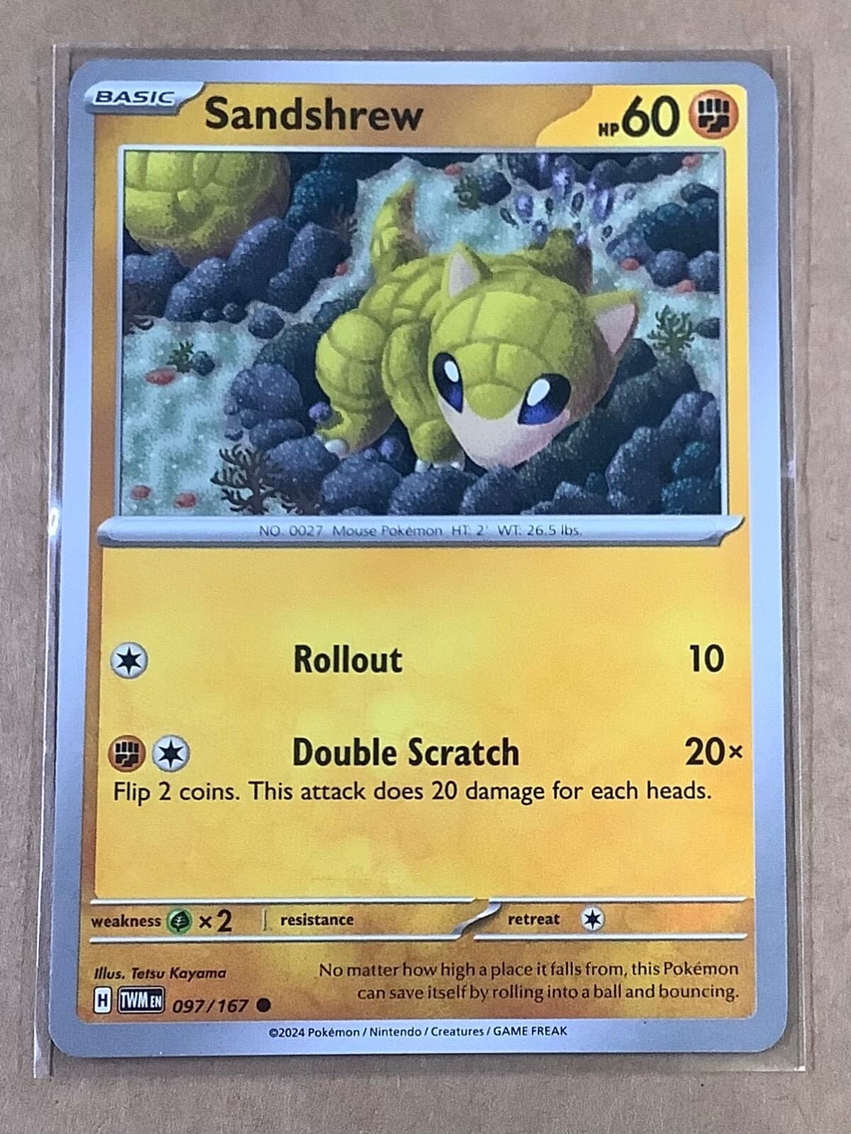 2024 Pokemon Twilight Masquerade - 97/167 Sandshrew Regular - NM