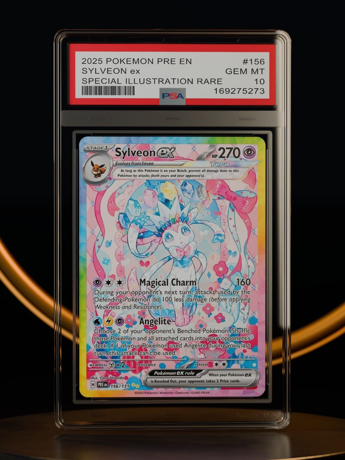 POKEMON SYLVEON ex 2025 PRISMATIC EVOLUTIONS #156 SPECIAL ILL RARE PSA 10
