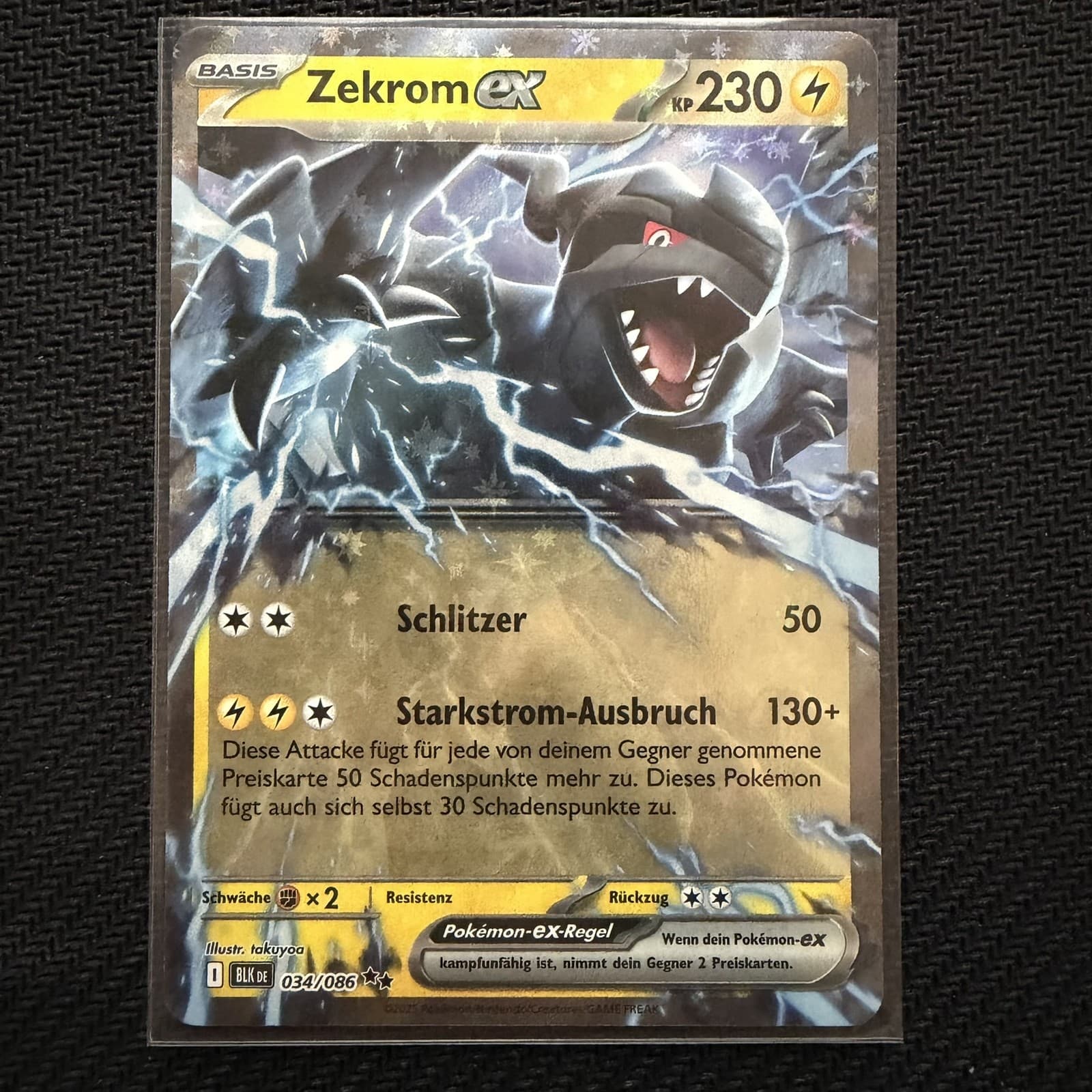 Zekrom ex Pokemon Karte #34 - Double Rare - Schwarze Blitze - Boosterfrisch DE