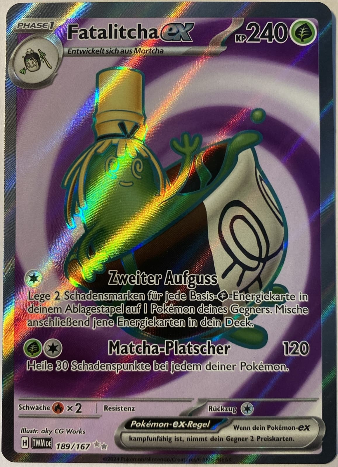 Pokemon Fatalitcha ex Full Art | Deutsch 189/167 Maskerade im Zwielicht | NM