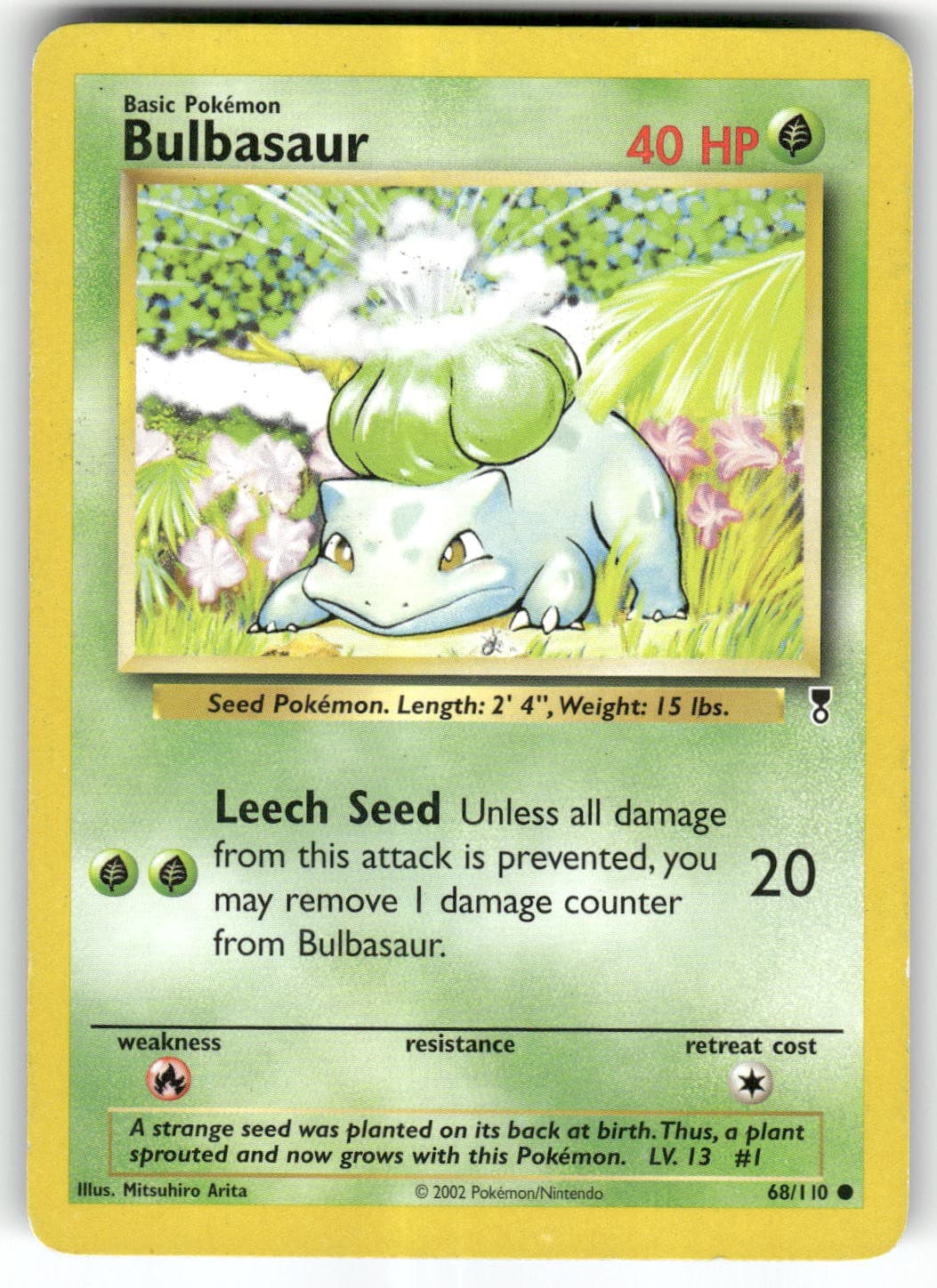 Bulbasaur 68/110 Common Legendary Collection Pokemon Lightly Played