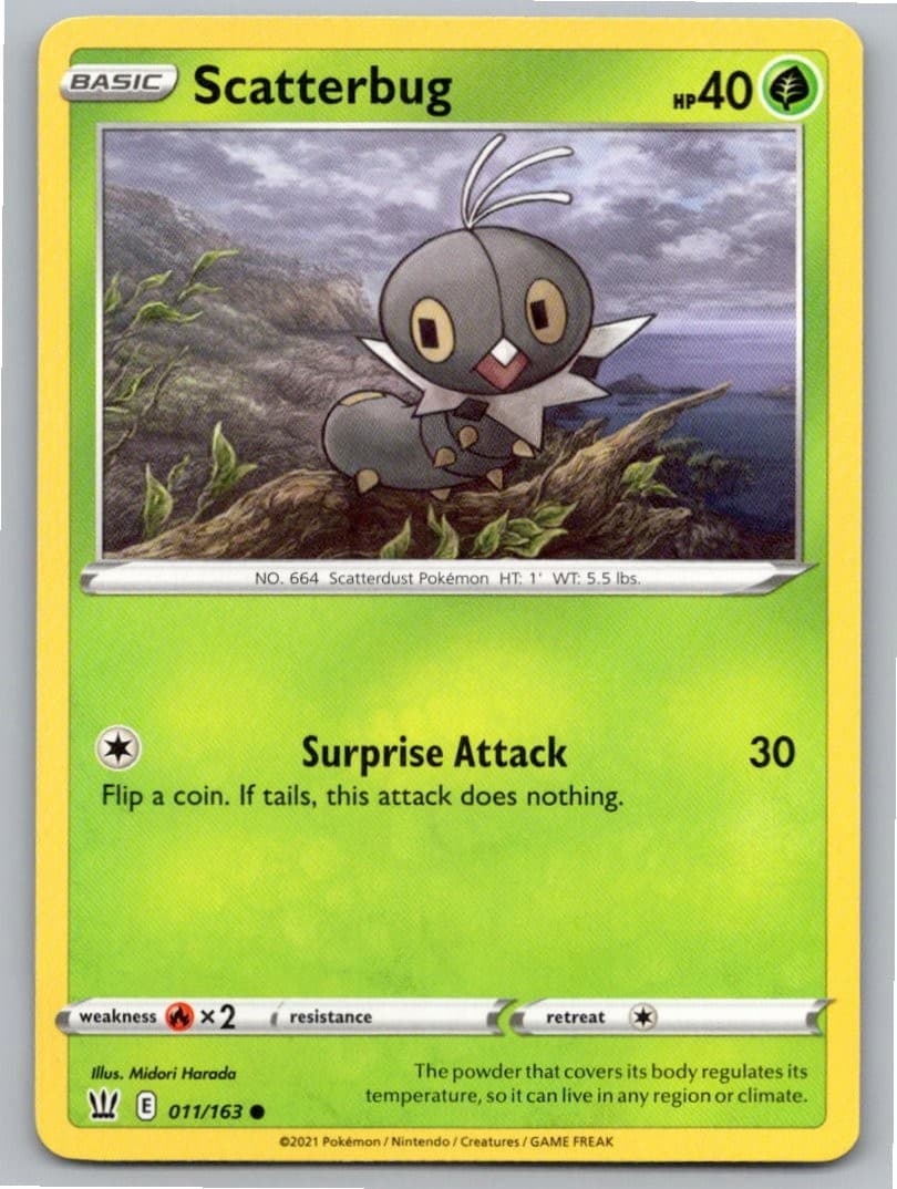 2021 POKEMON SCATTERBUG BATTLE STYLES 011/163 C NM A78853 FREE S&H