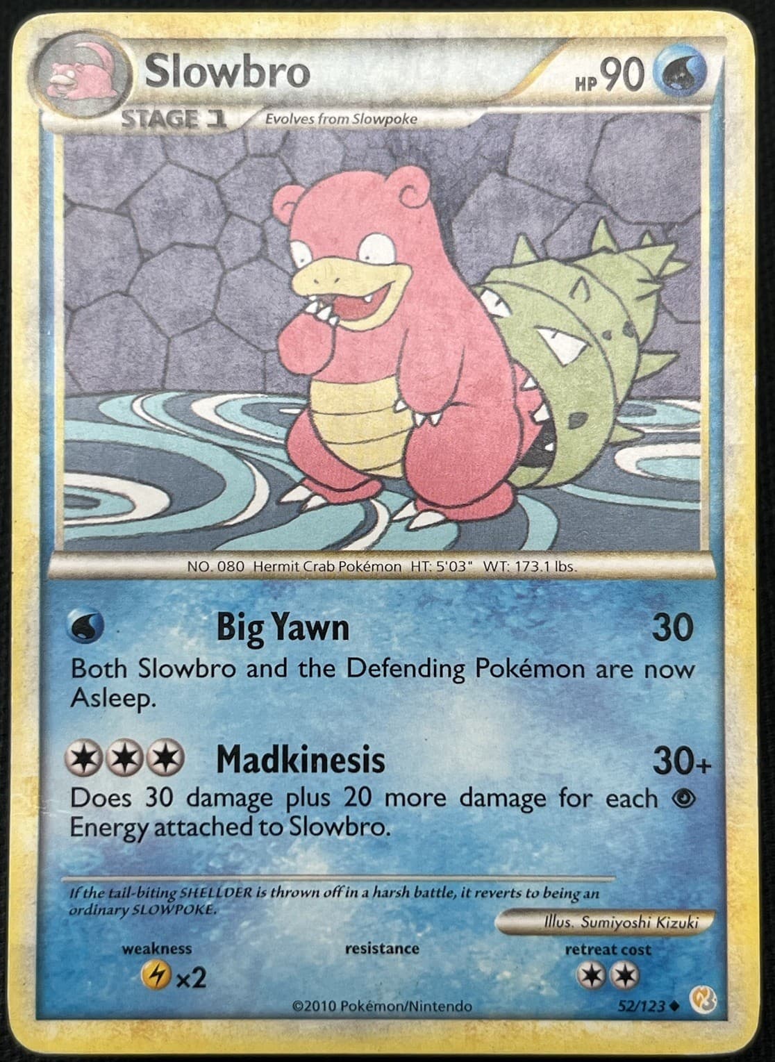 Slowbro 52/123 Uncommon HeartGold & SoulSilver Pokemon MP