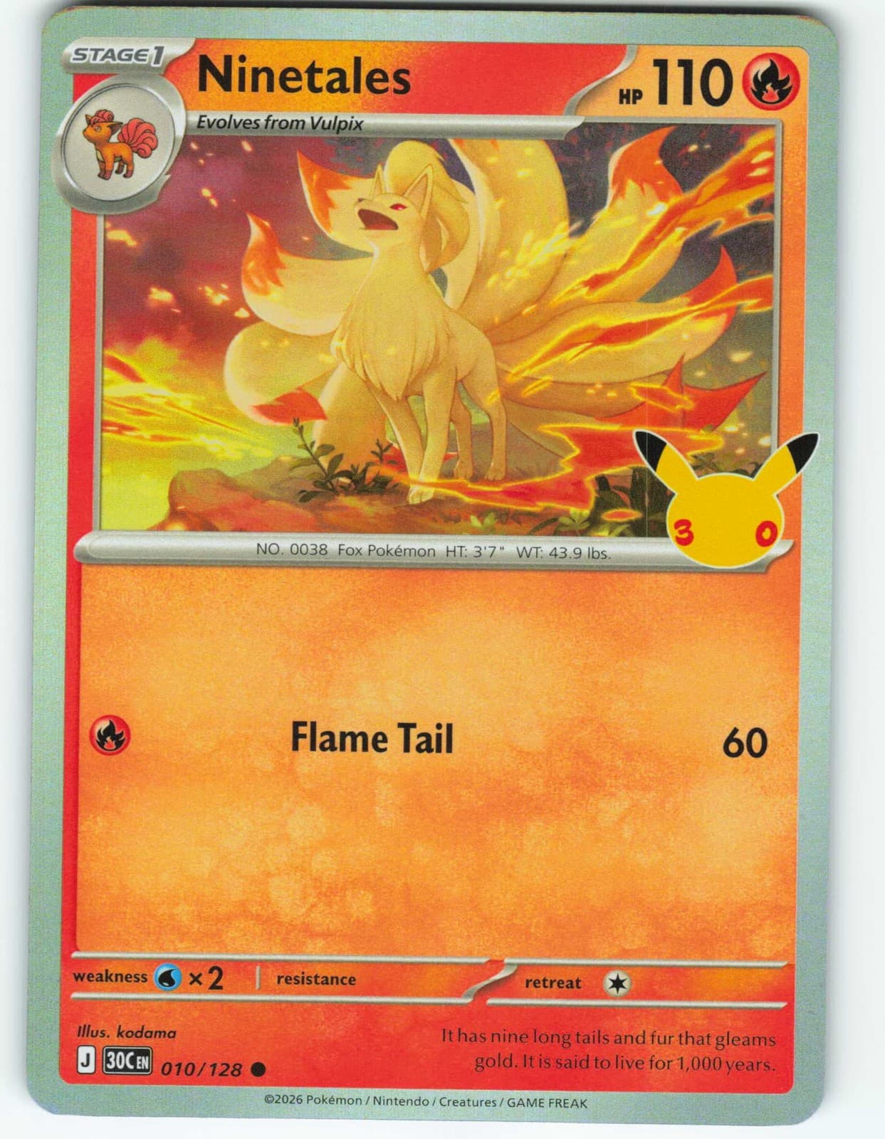 Ninetales #10 - 30th Celebration - Pokémon TCG
