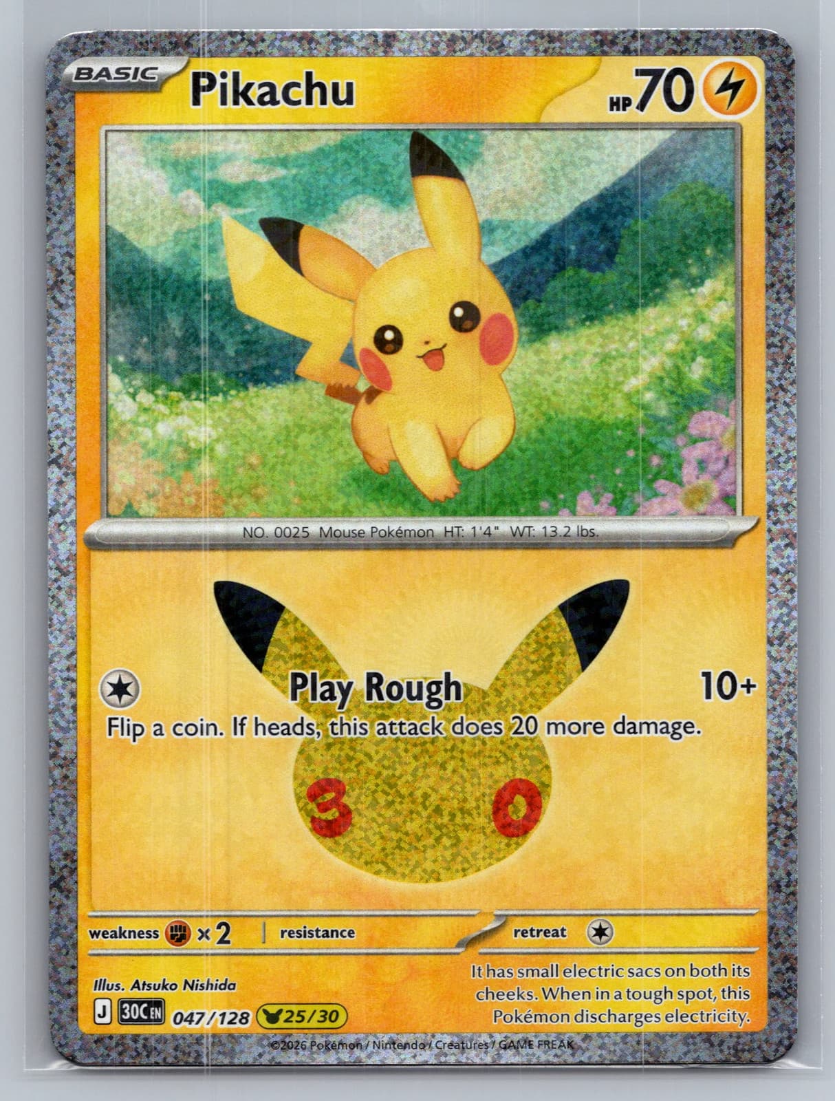 Pikachu #47/128 2026 30th Celebration Pokemon TCG