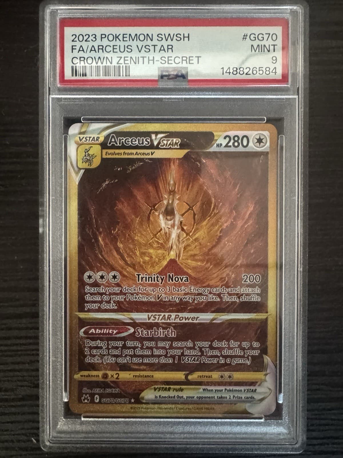 Arceus VSTAR (Secret) GG70/GG70 SWSH: Crown Zenith: Galarian Gallery PSA 9