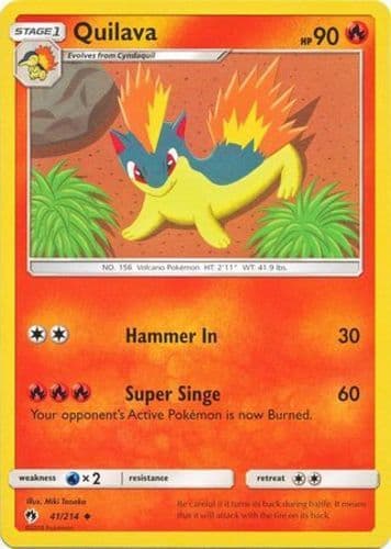 Quilava - 41/214 - Uncommon Pokemon NM-Mint Lost Thunder