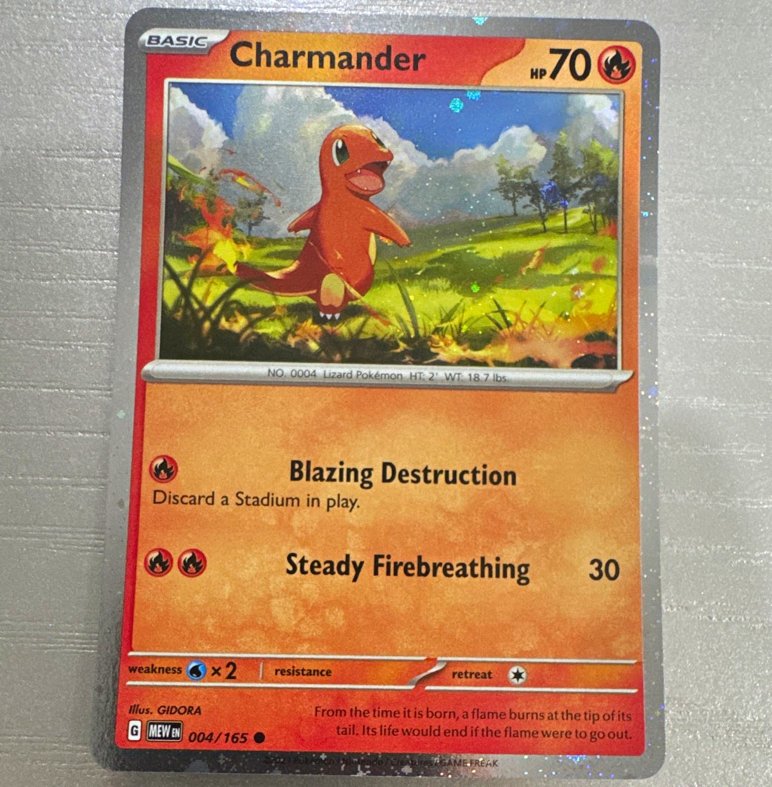 Pokemon TCG Charmander 004/165 Cosmos Holo SV 151 ENG 2023 70HP Common