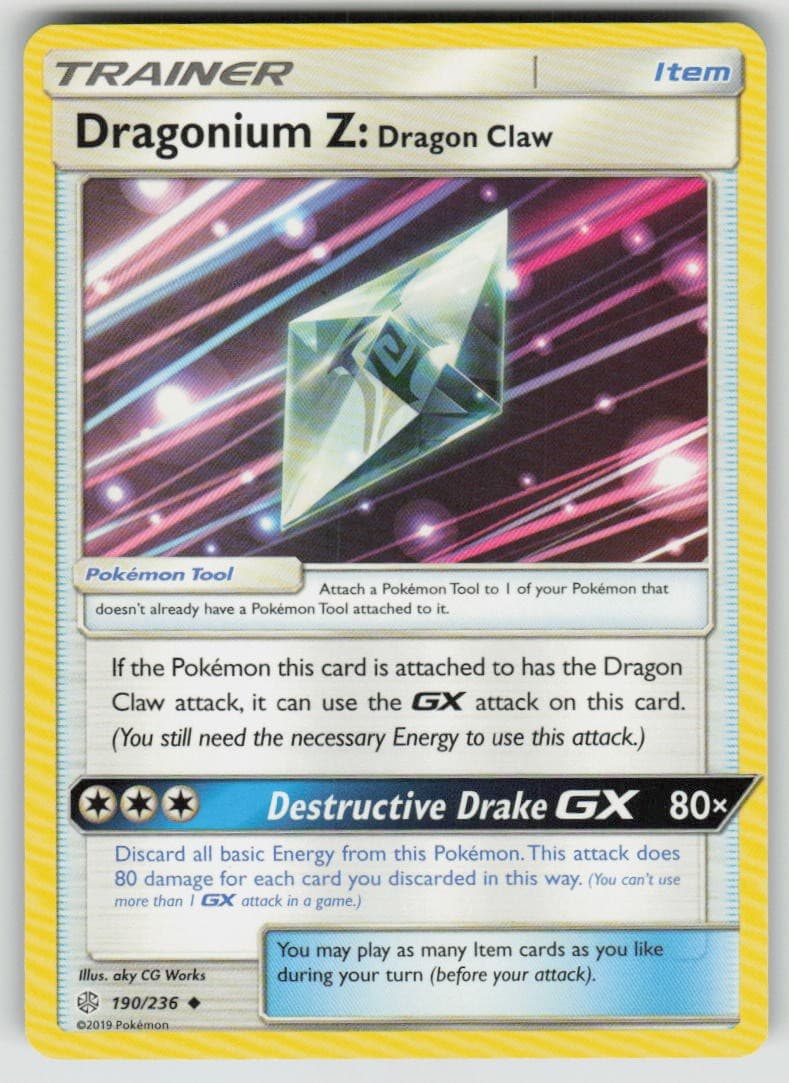 Pokemon Dragonium Z: Dragon Claw 190/236 SM - Cosmic Eclipse Normal