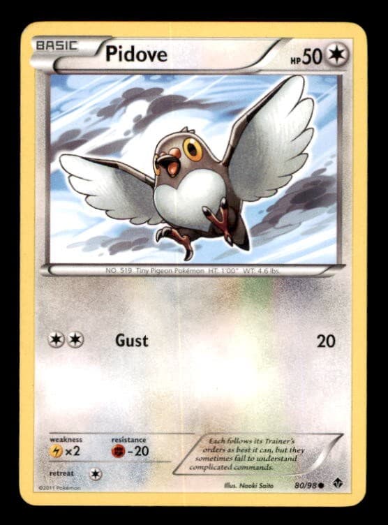 Pidove 80/98 Common Emerging Powers Pokemon Moderately Played