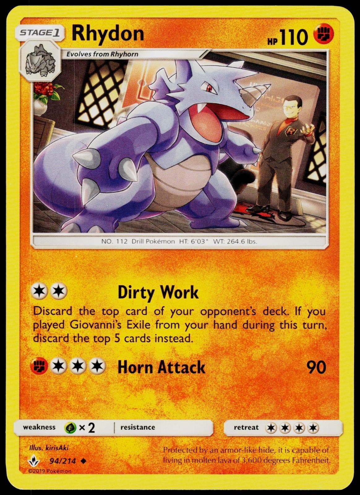Rhydon 94/214 Unbroken Bonds - Pokemon NM/M (Uncommon)