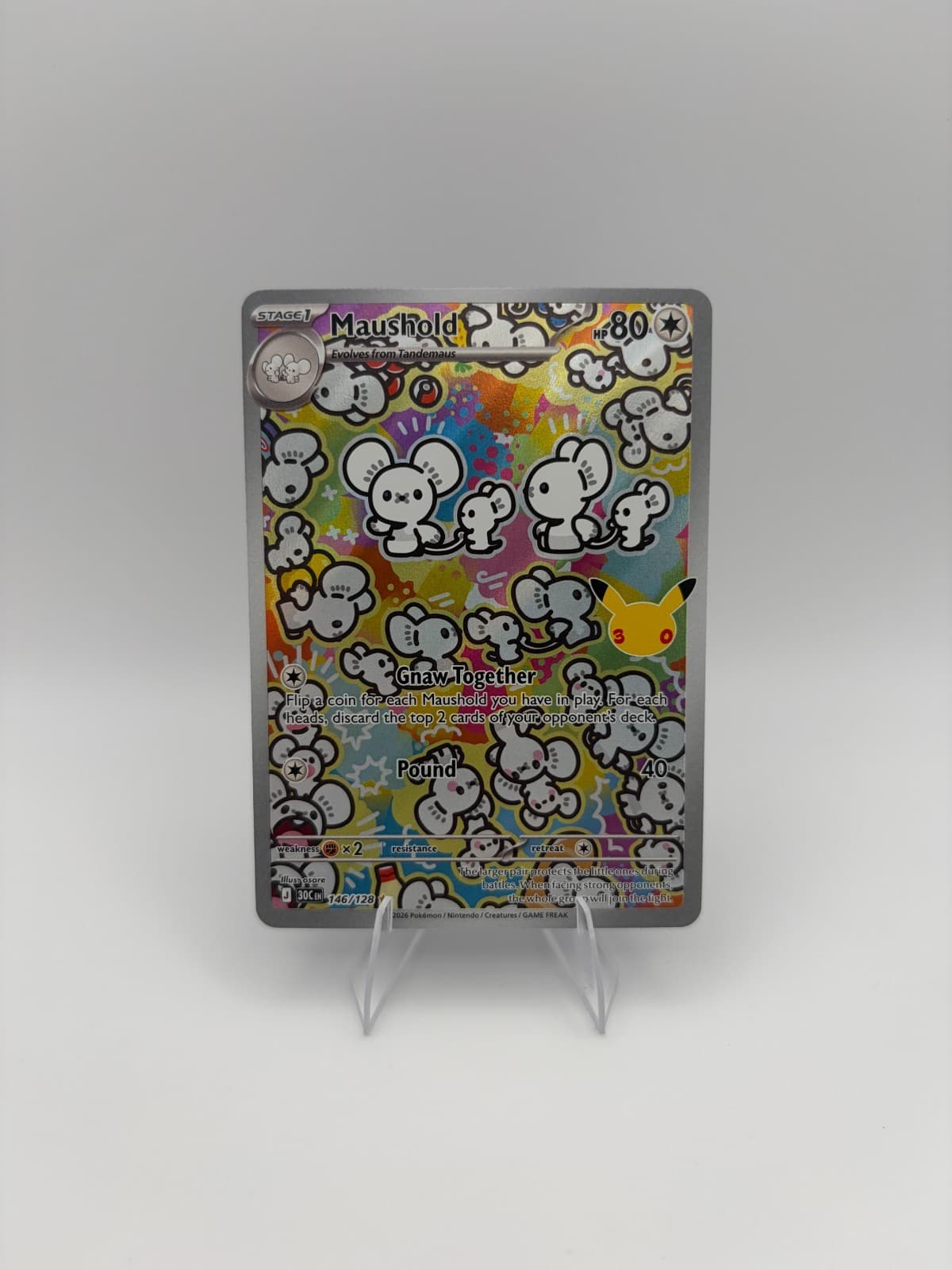 Maushold 146/128 Illustration Rare 30th Celebration Pokemon NM English