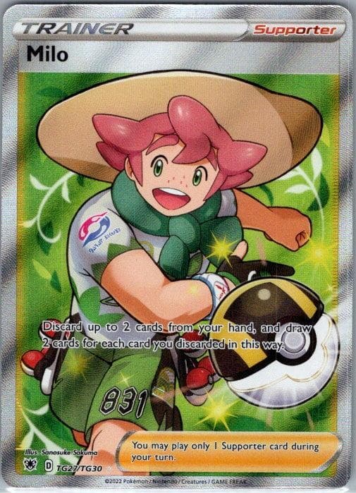 Milo TG27/TG30 Ultra Rare Astral Radiance Trainer Gallery Pokemon Holo NM AA-74