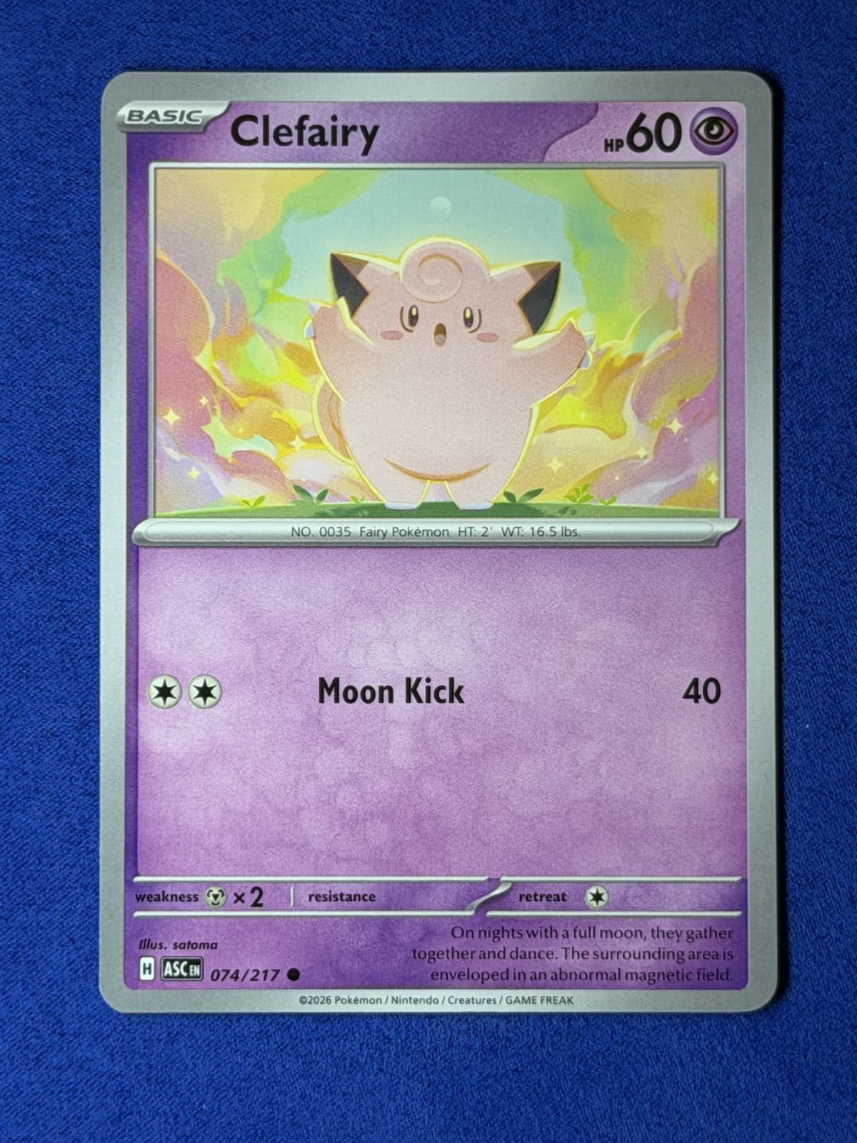 Clefairy - Pokemon Ascended Heroes #74 NM
