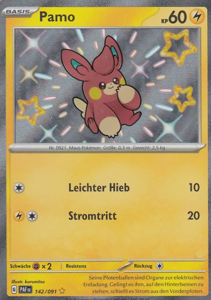 Pamo 142/091 Shiny Paldeas Schicksale Pokemon Karte Deutsch