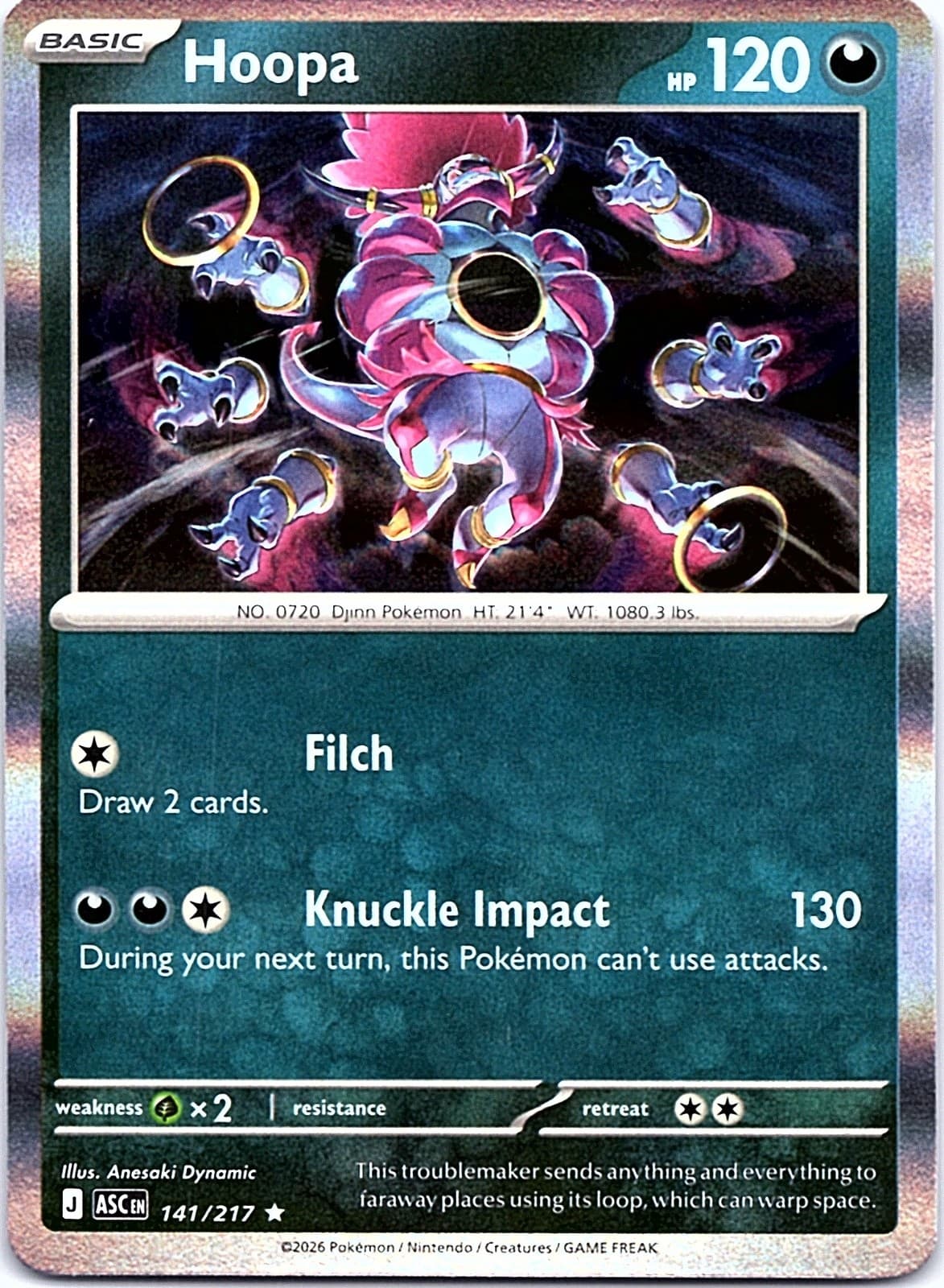 Hoopa Holo Rare ME: Ascended Heroes 141/217 NM ((Pokemon))