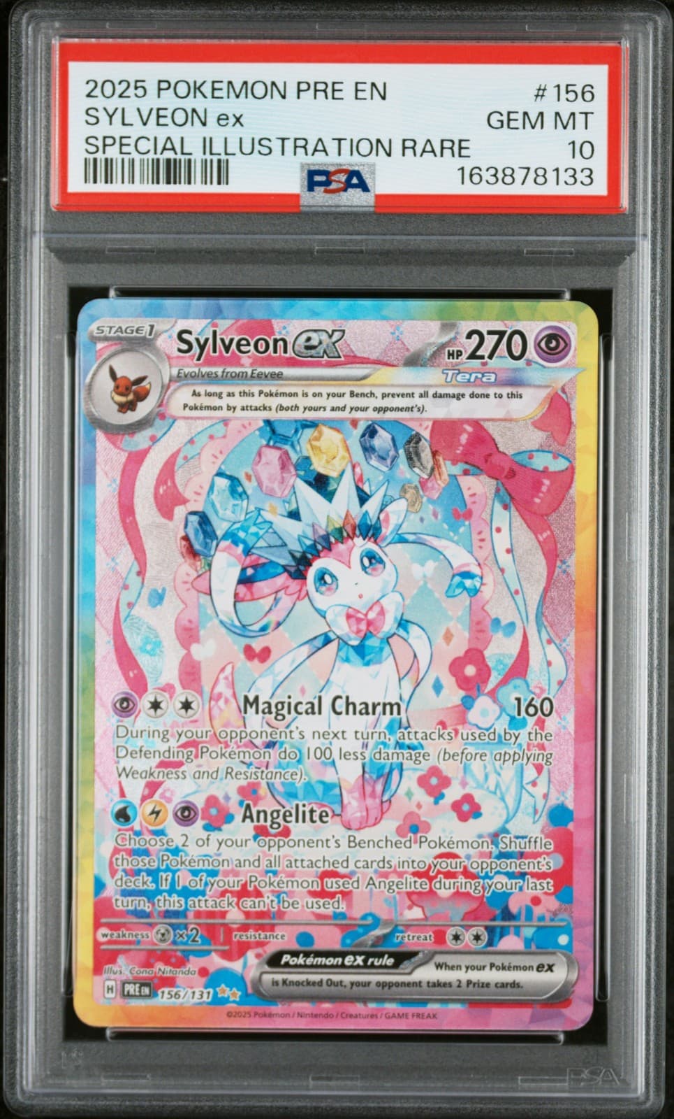 2025 POKEMON PRE EN-PRISMATIC EVOLUTIONS #156 SYLVEON EX PSA 10