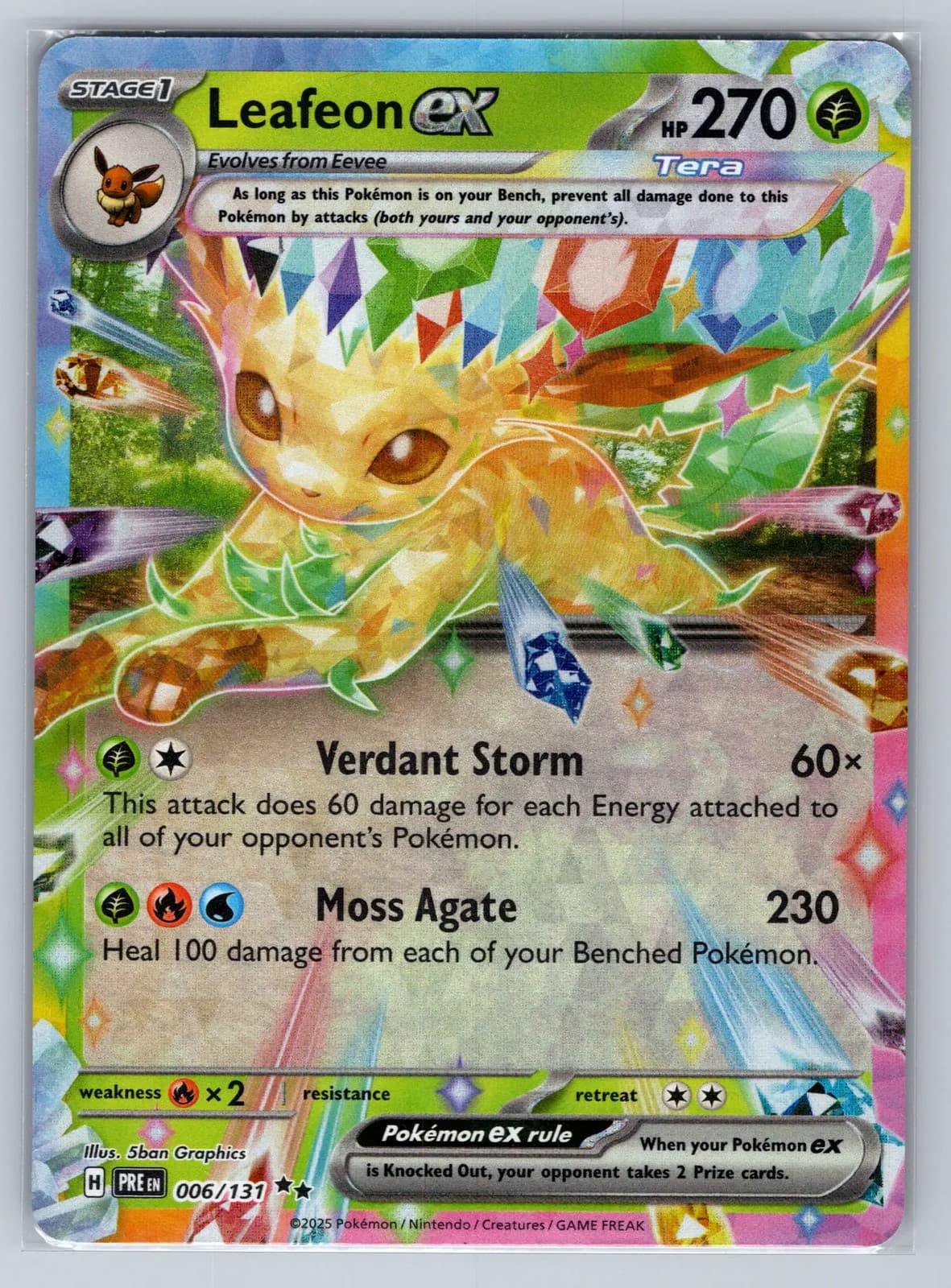 Leafeon EX #6/131 2025 Prismatic Evolutions Pokemon TCG