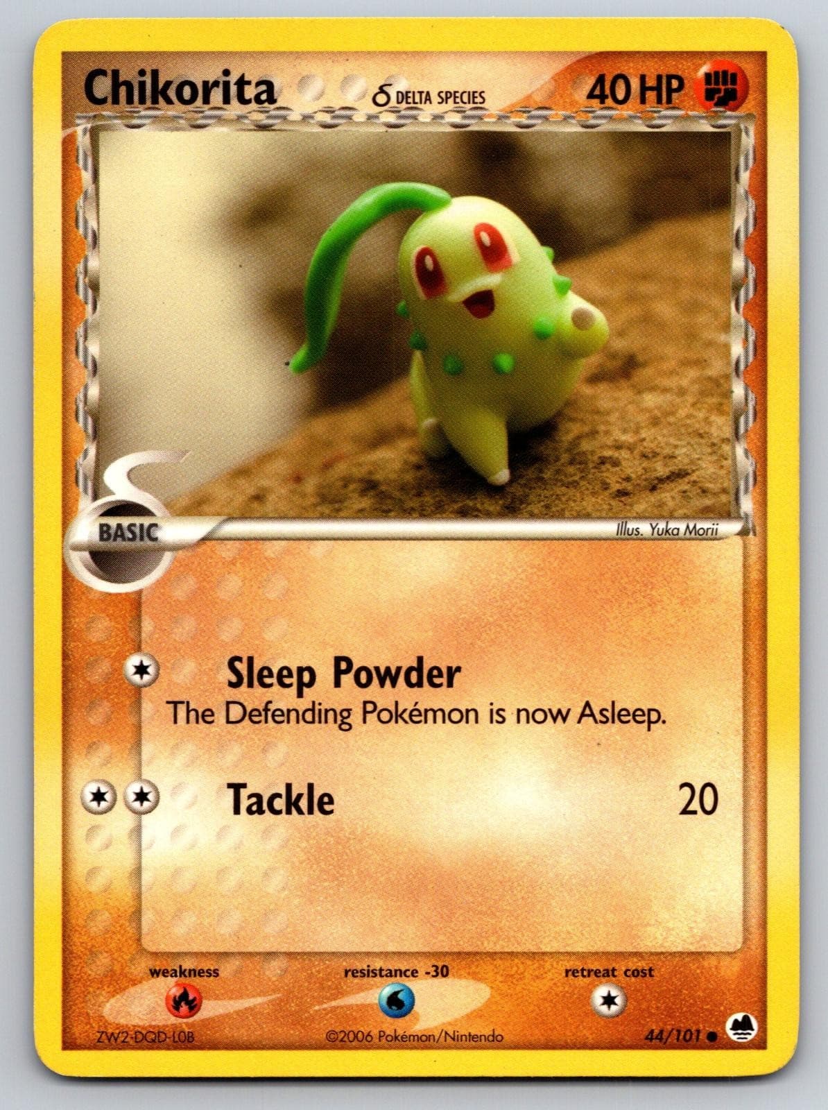 Chikorita 44/101 Common Dragon Frontiers Pokemon Near Mint