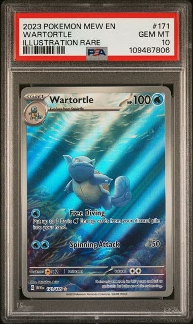 2023 POKEMON MEW EN-151 ILLUSTRATION RARE #171 WARTORTLE PSA 10