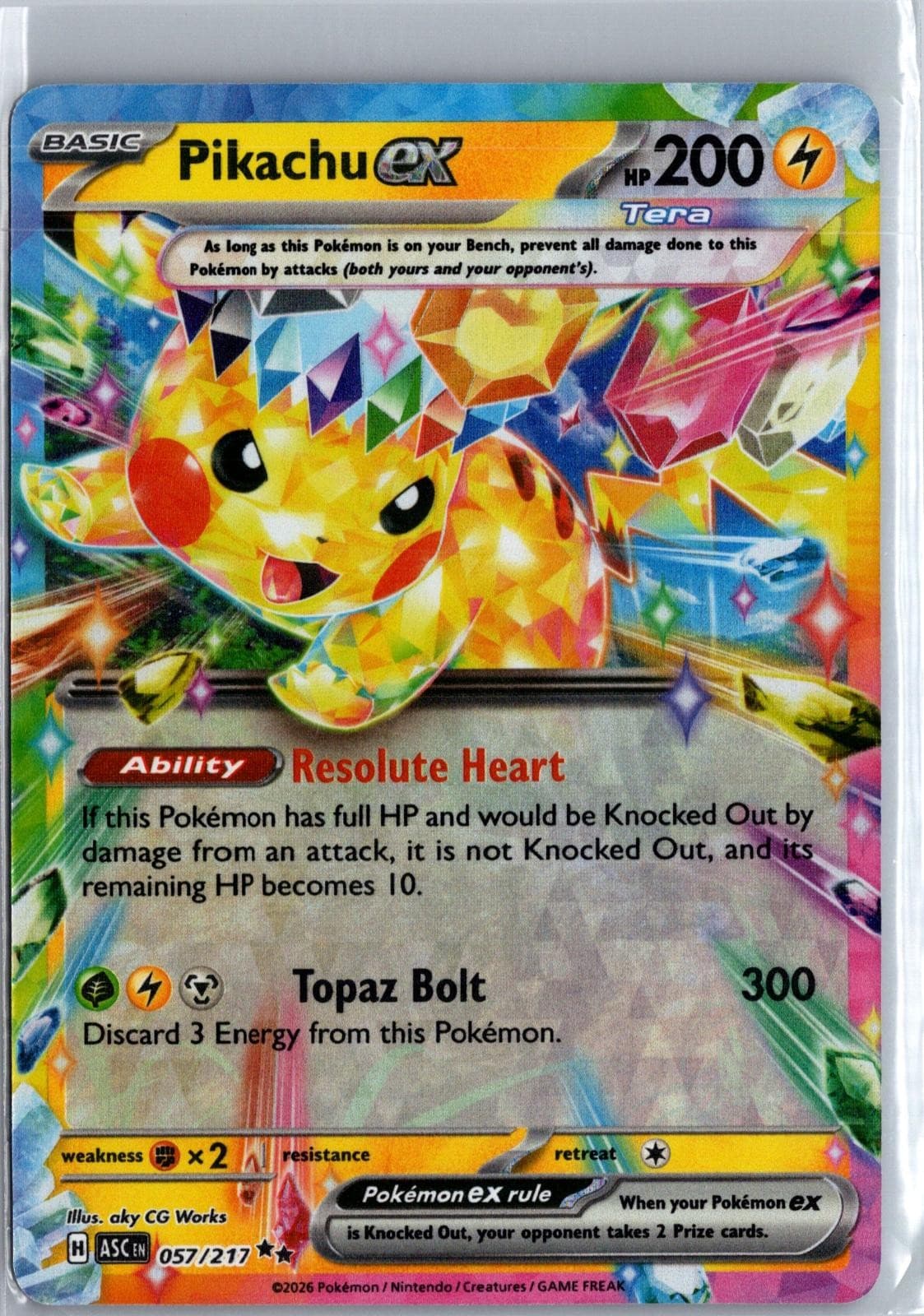 Pikachu ex 057/217 Double Rare Ascended Heroes Pokemon Holo Near Mint