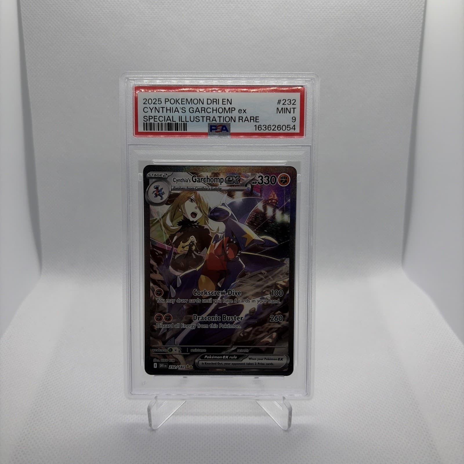 PSA 9 Cynthia's Garchomp EX 232/182 Pokemon Destined Rivals 