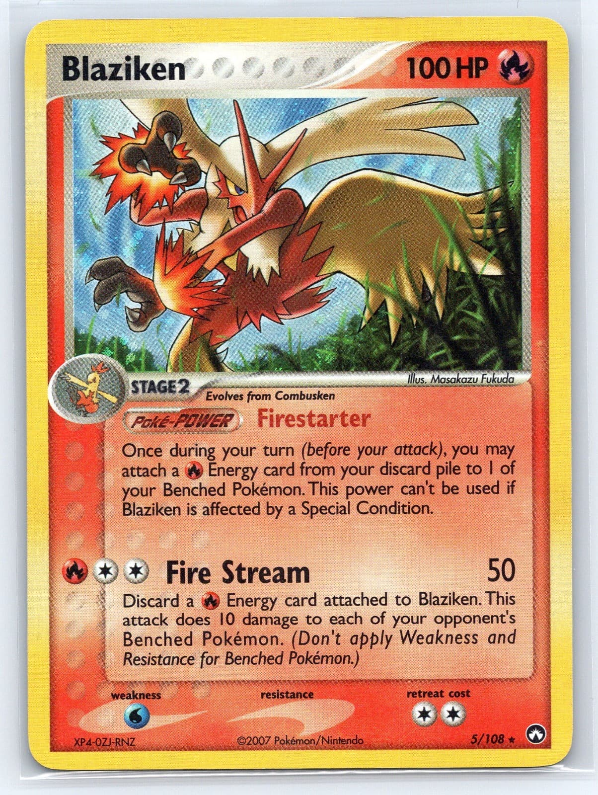 Pokemon BLAZIKEN Card POWER KEEPERS Set #5/108 Holo Foil Rare LP