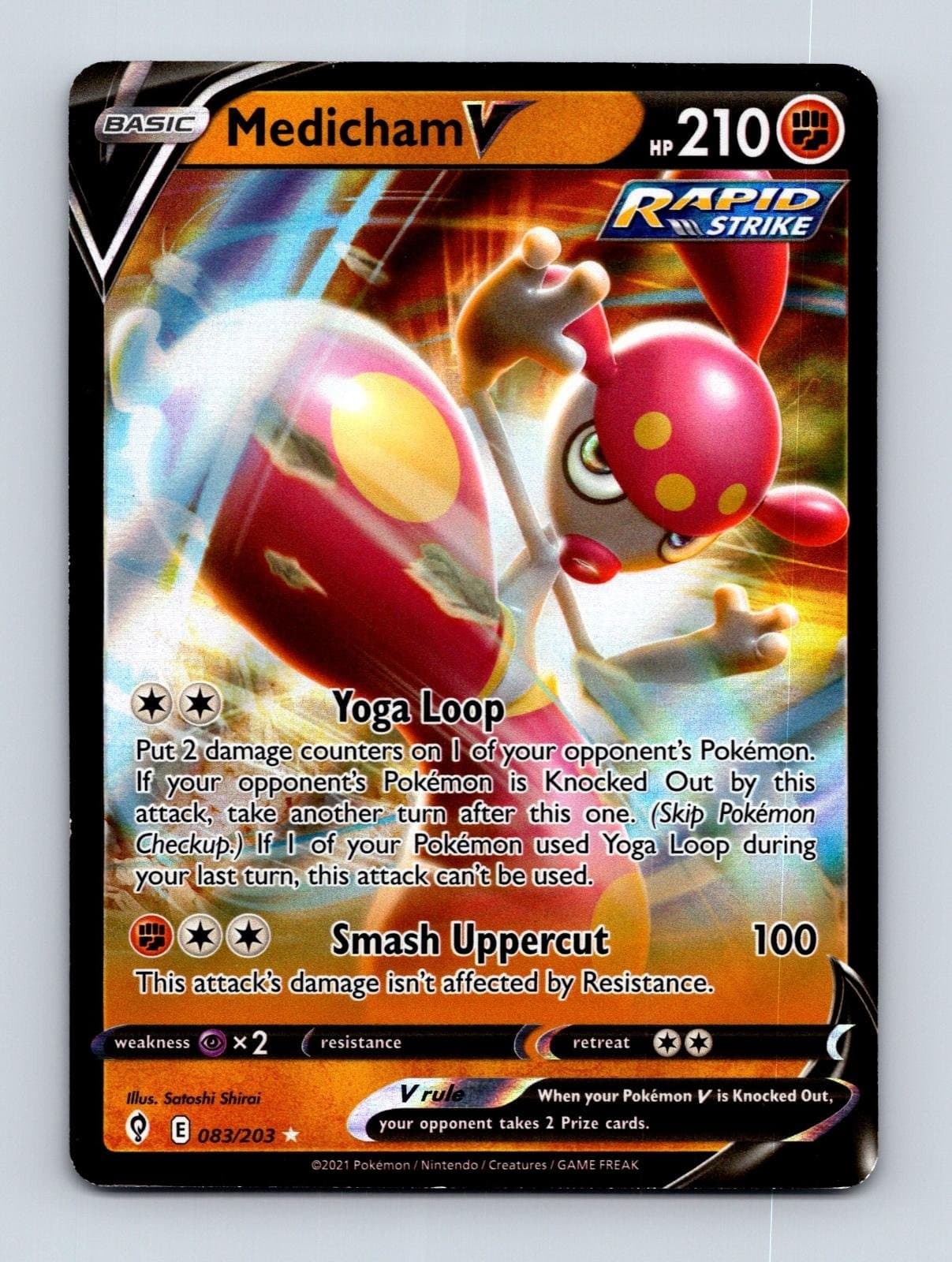 Medicham V 83 - SWSH07: Evolving Skies Pokemon 2021