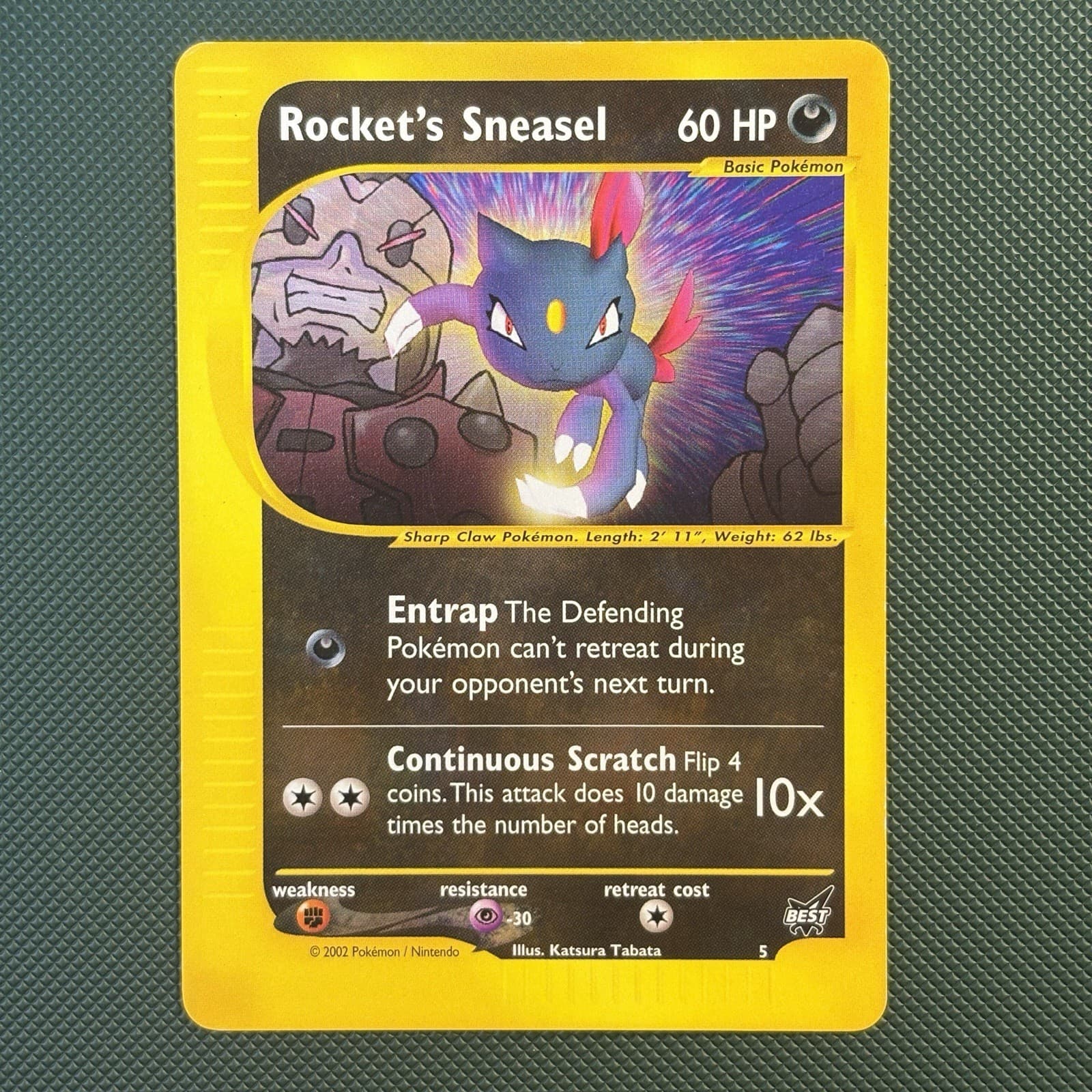 Pokemon Vintage Rocket's Sneasel 5/9 Wotc Best of Game Series Promo 2003