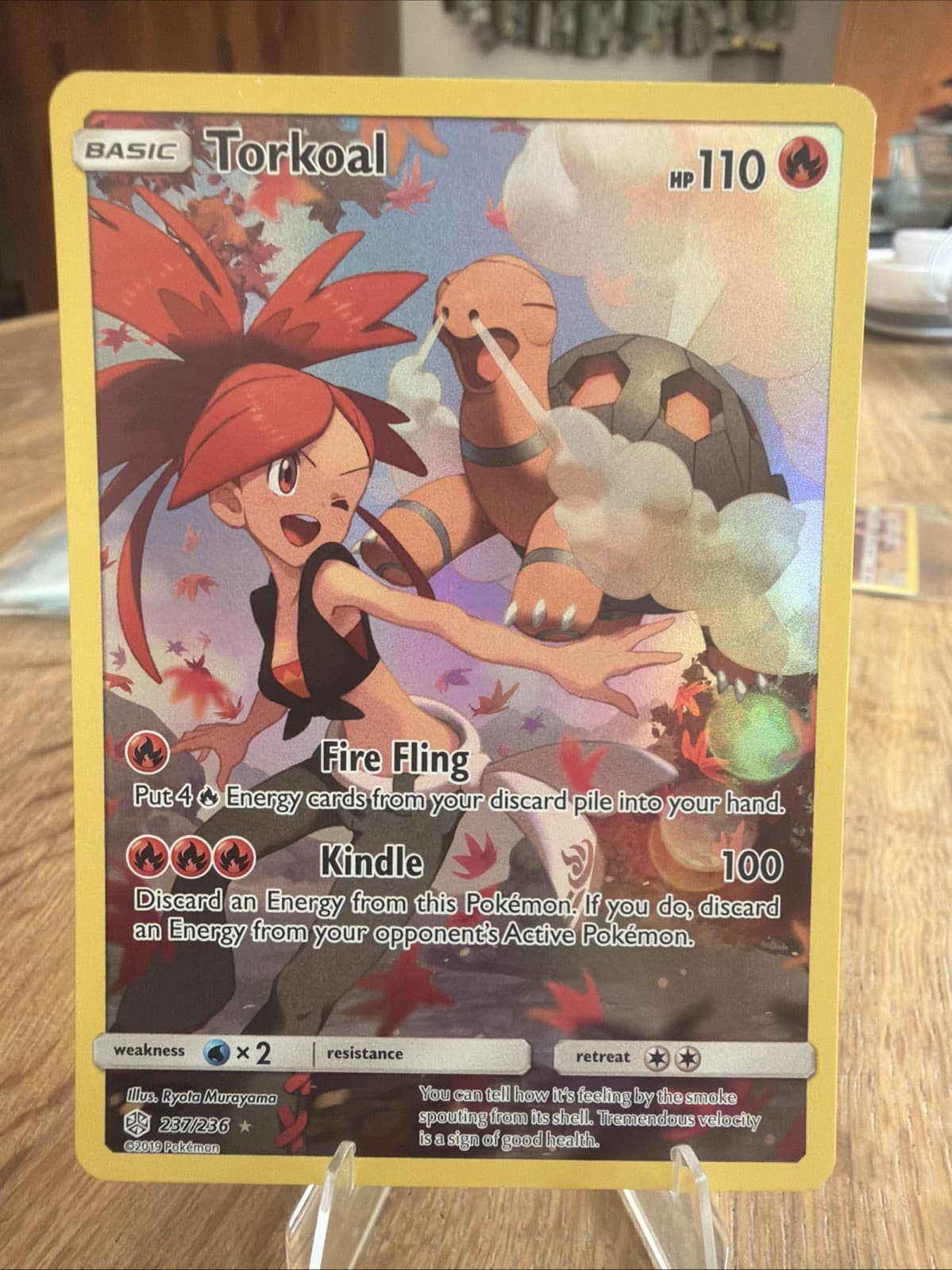 Pokemon TCG Torkoal 237/236 SM Cosmic Eclipse Secret Rare Full Art Holo EN