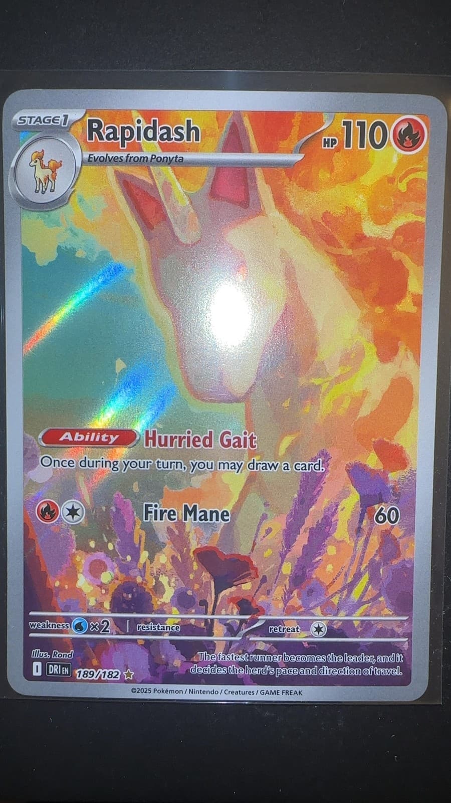 Rapidash Destined Rivals #189/182 Holo Pokemon TCG English
