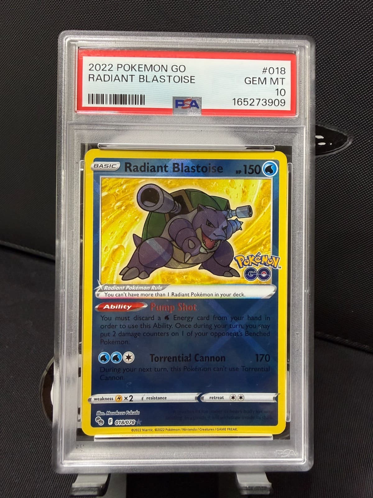 Radiant Blastoise 018/078 Pokémon Go PSA 10 (English)