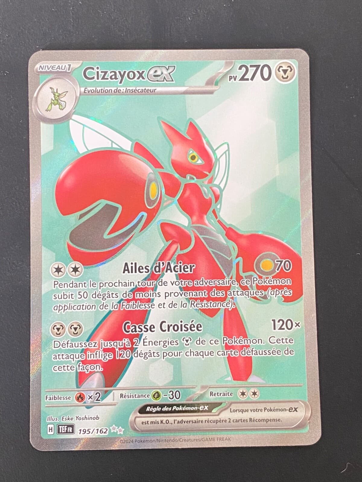 CARTE POKEMON CIZAYOX EX 195/162 FR ULTRA RARE FORCES TEMPORELLES - NM/M
