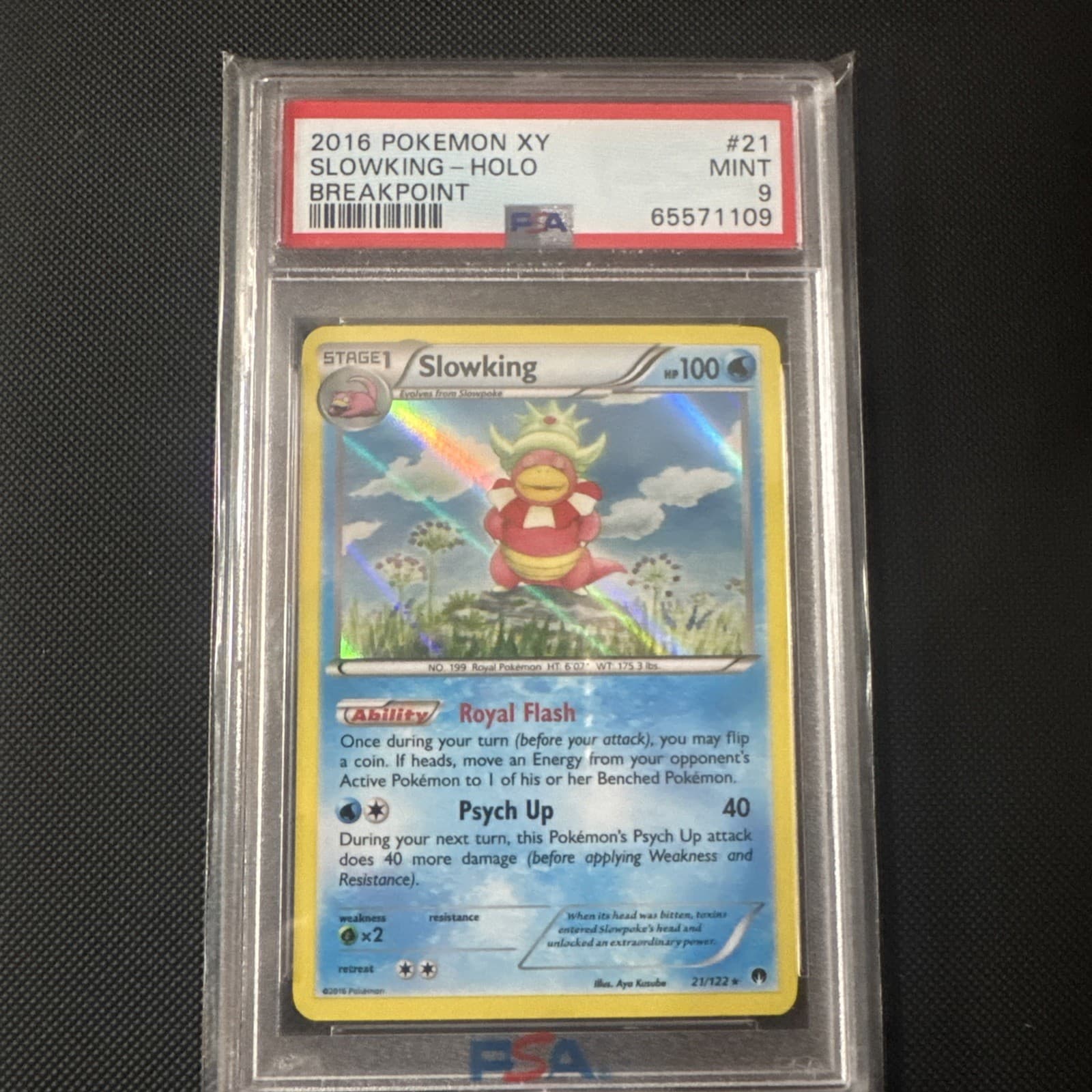 2016 Pokemon Slowking 21/122 XY Breakpoint Holo PSA 9 Mint Trading Card Game TCG