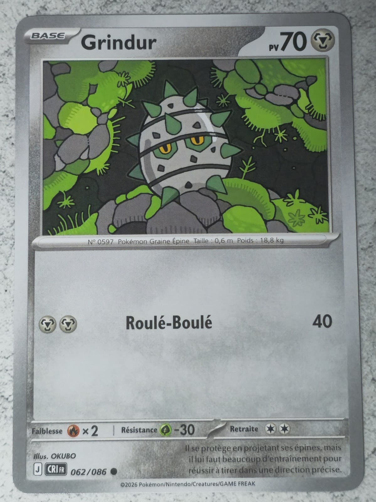 POKEMON - GRINDUR 62/86 - Chaos Ascendant - Neuf