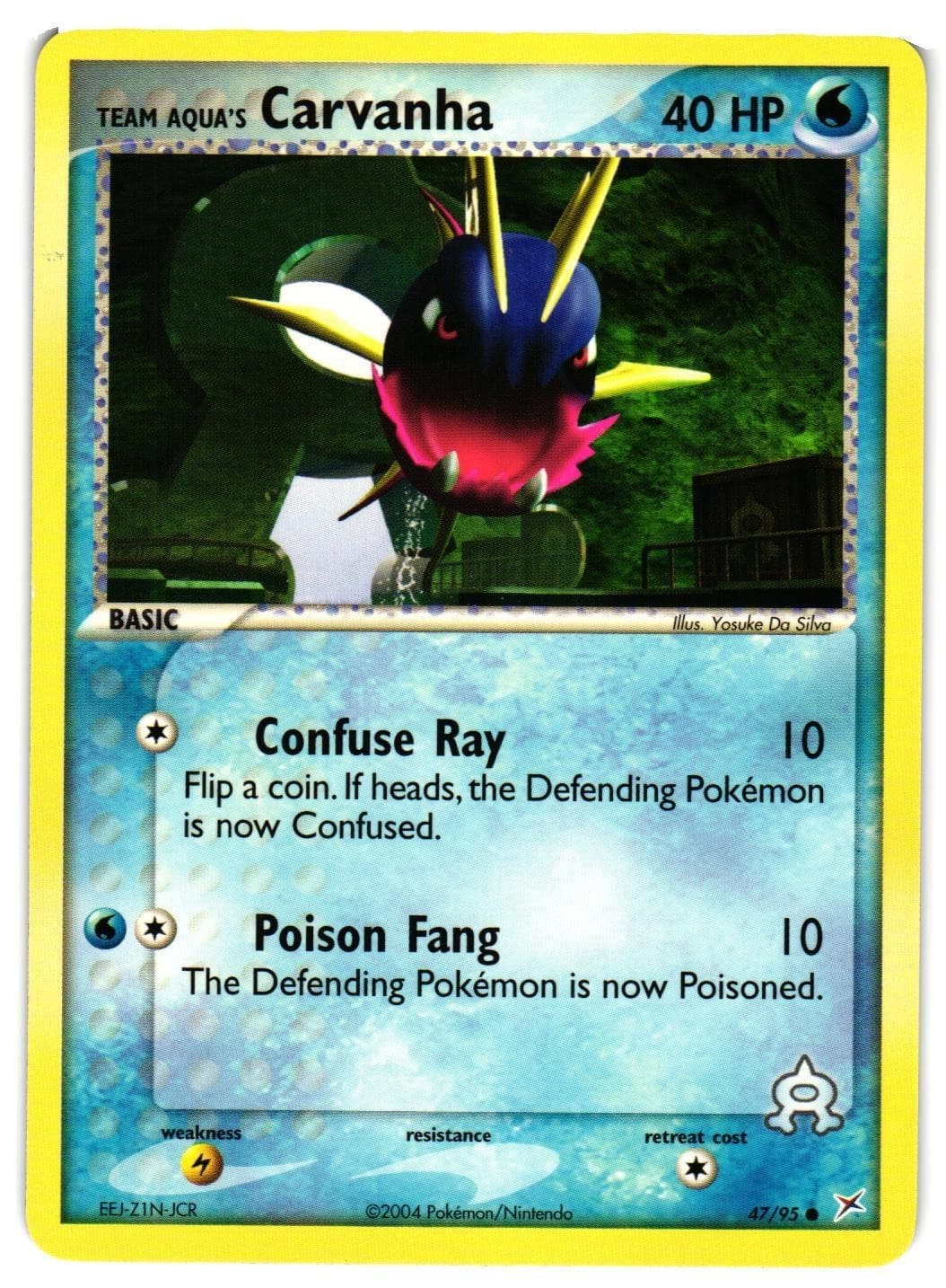 Pokemon TCG Team Aqua's Carvanha 47/95 Common Team Magma vs Team Aqua VLP