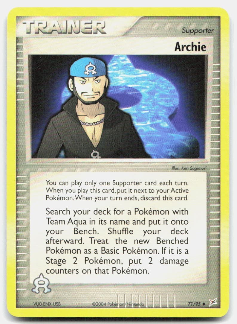 Team Magma vs Team Aqua Archie 71/95 NM Pokemon Uncommon Tcg Card