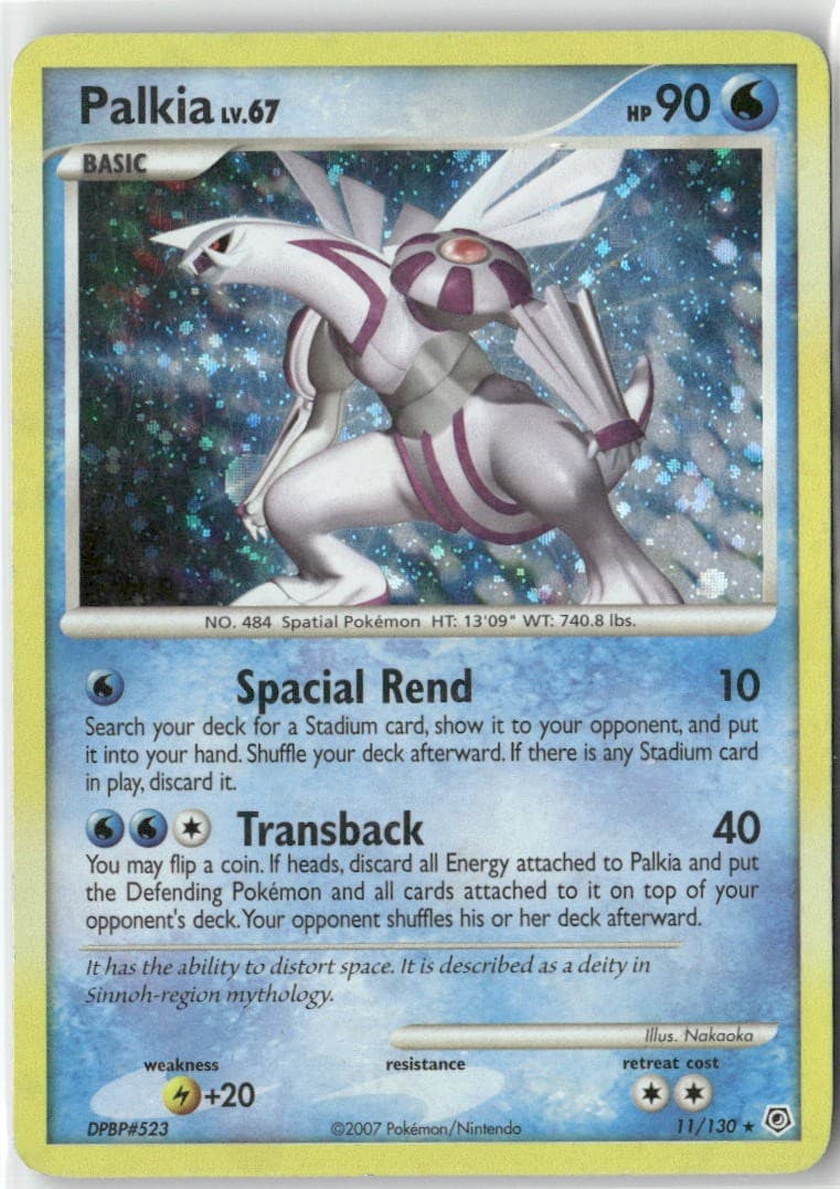 Palkia 11/130 Holo Rare Diamond & Pearl Pokemon Moderately Played