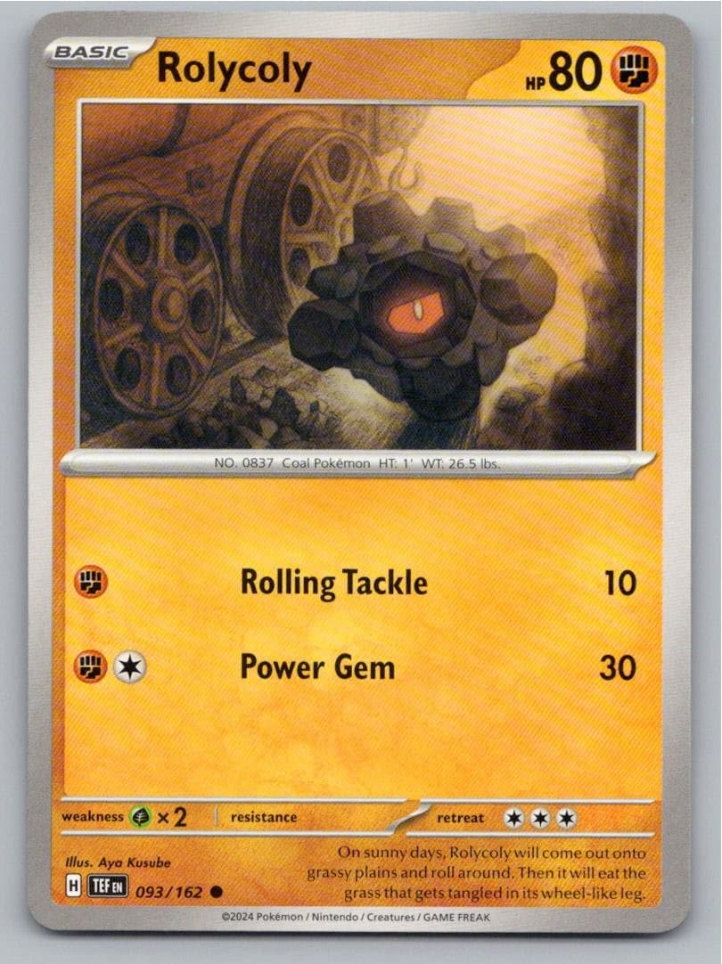 2024 POKEMON ROLYCOLY TEMPORAL FORCES 093/162 C NM A76346 FREE S&H
