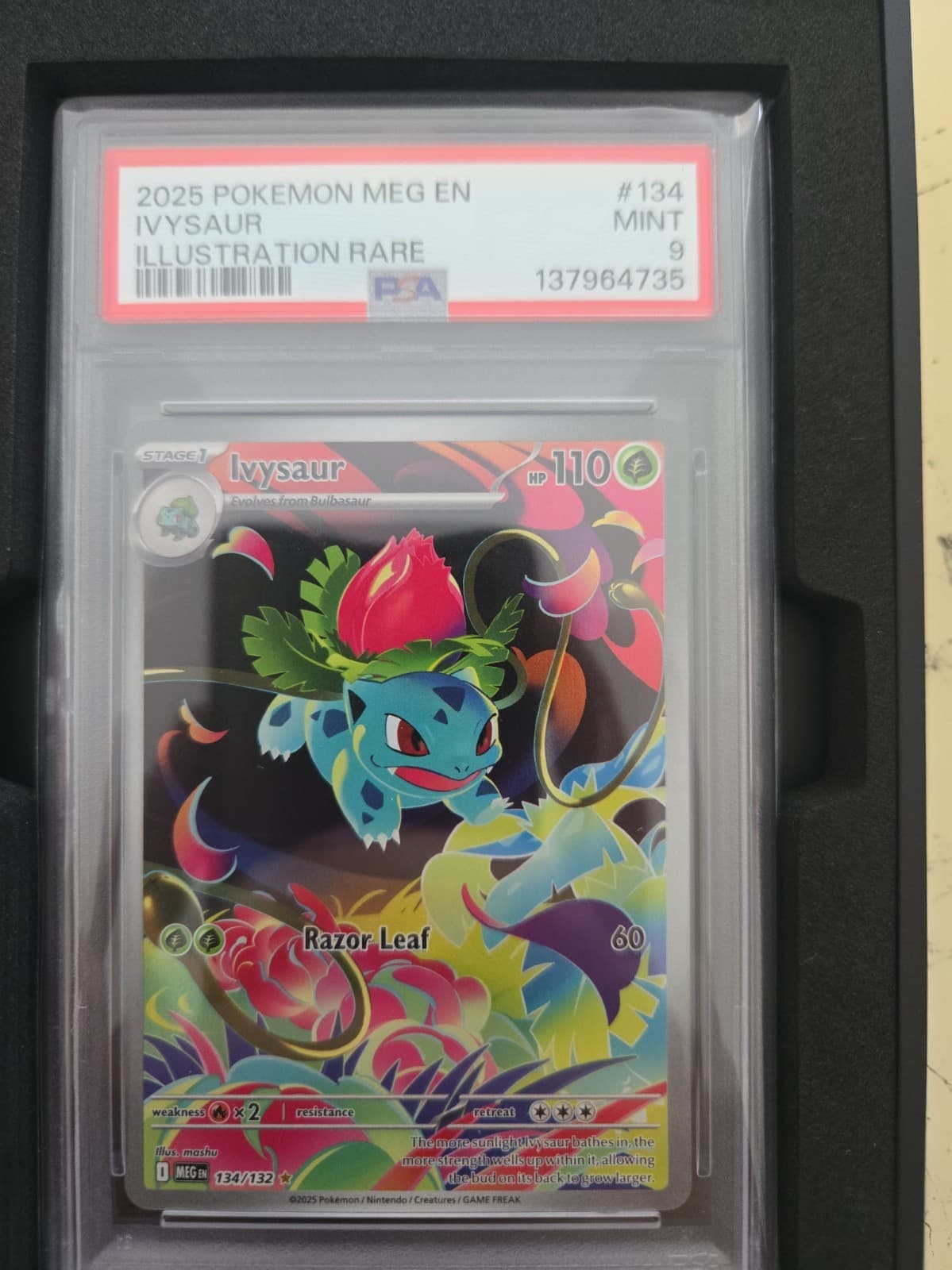 2025 POKEMON MEG EN-MEGA EVOLUTION ILLUSTRATION RARE #134 IVYSAUR PSA 10