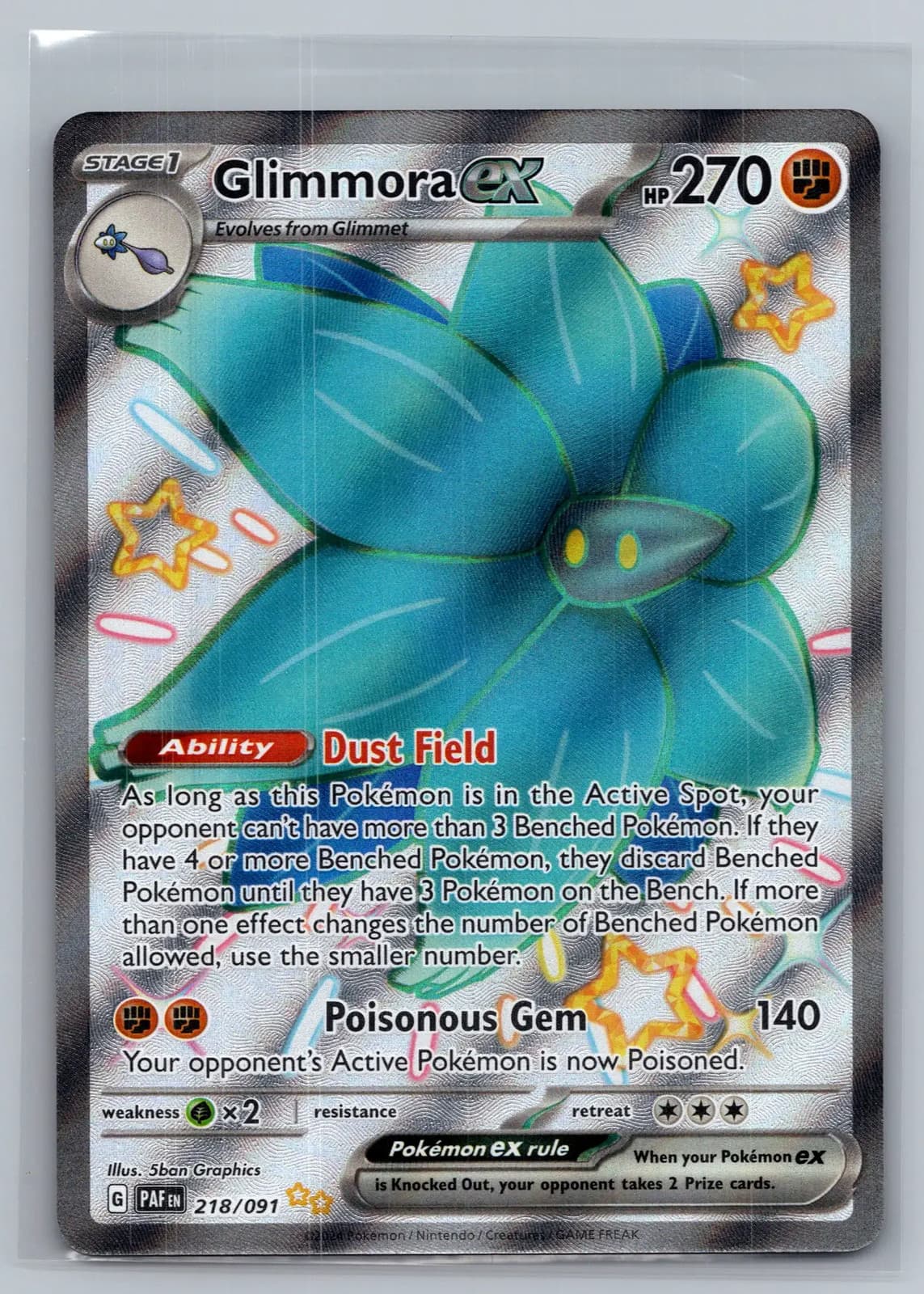 Glimmora EX #218/91 2024 Paldean Fates Pokemon TCG