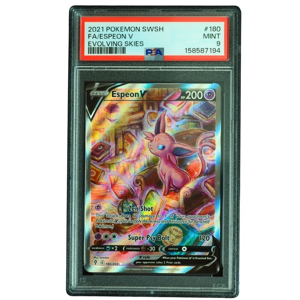 Espeon V #180/203 Evolving Skies Ultra Rare Alternate Art PSA 9 Pokemon Card*TEW
