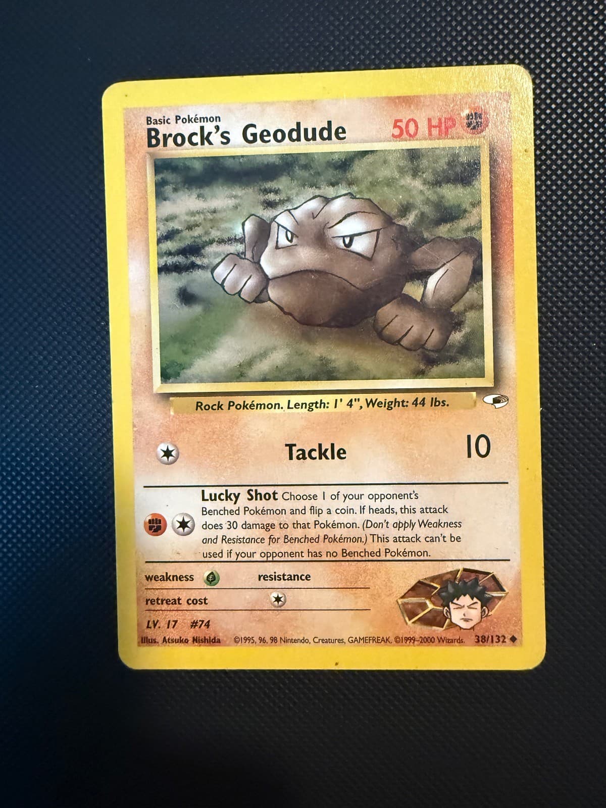 Brock's Geodude 38/132 Uncommon Gym Heroes Pokemon Unlimited Moderately Played