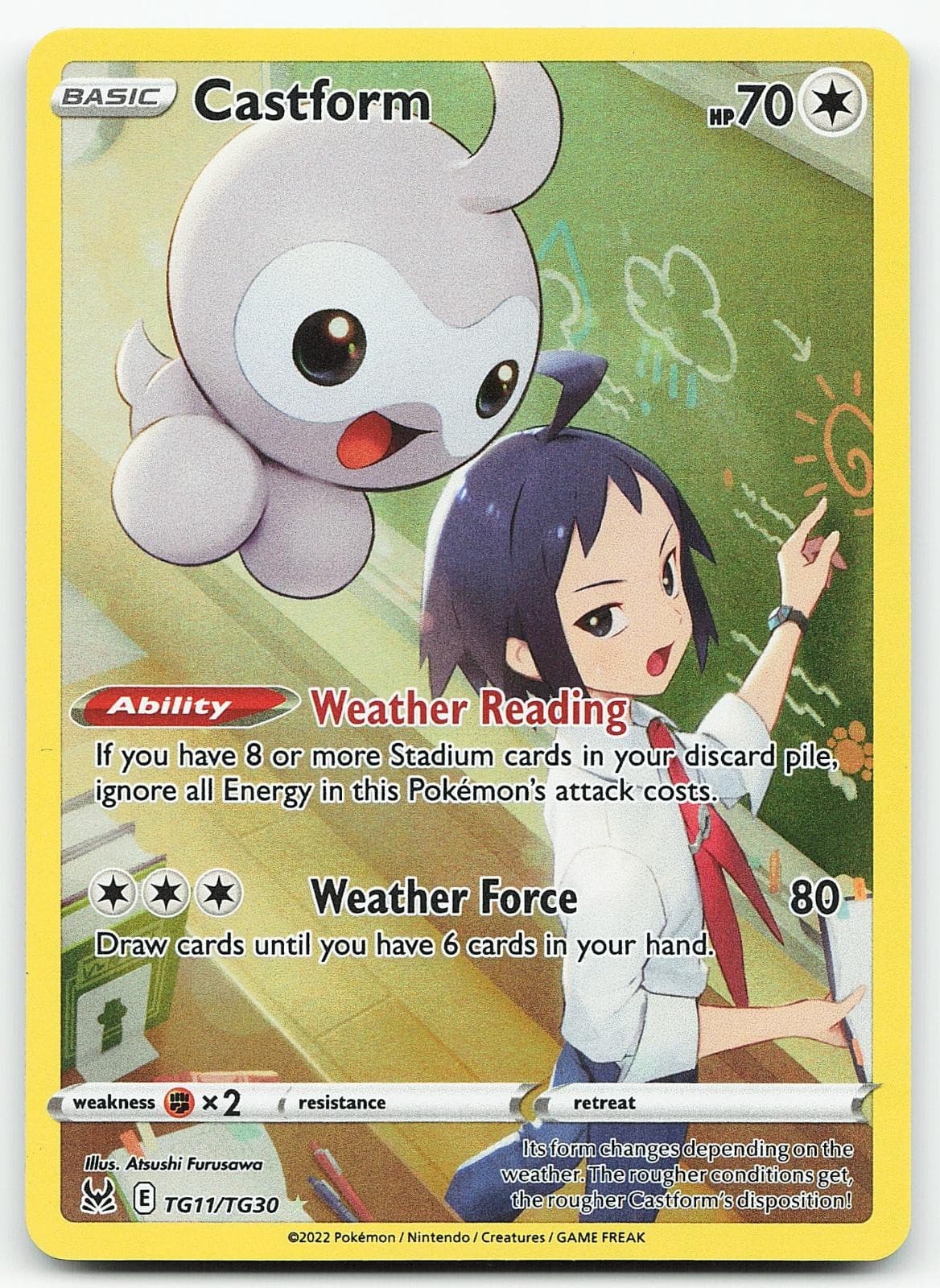 Pokemon Castform TG11/TG30 Lost Origin Trainer Gallery Holo NM