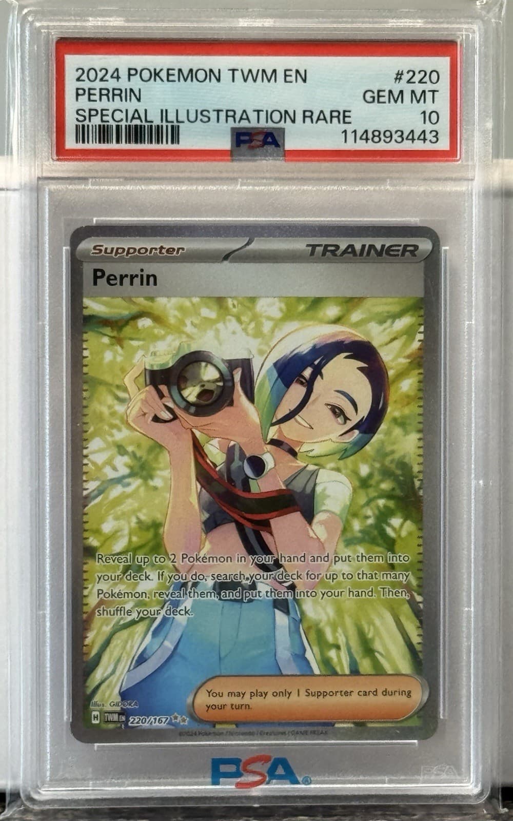 Perrin 220/167 PSA 10 SV06 Twilight Masquerade Holo Pokemon Special Illustration