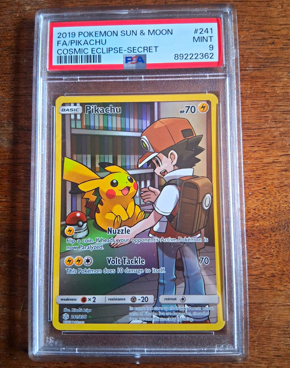 Pokemon TCG Pikachu 241/236 Cosmic Eclipse Secret Rare Full Art Holo PSA 9