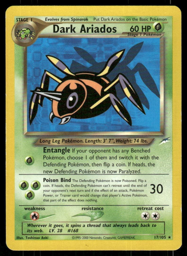 Dark Ariados 17/105 Rare Neo Destiny Pokemon Unlimited Heavily Played