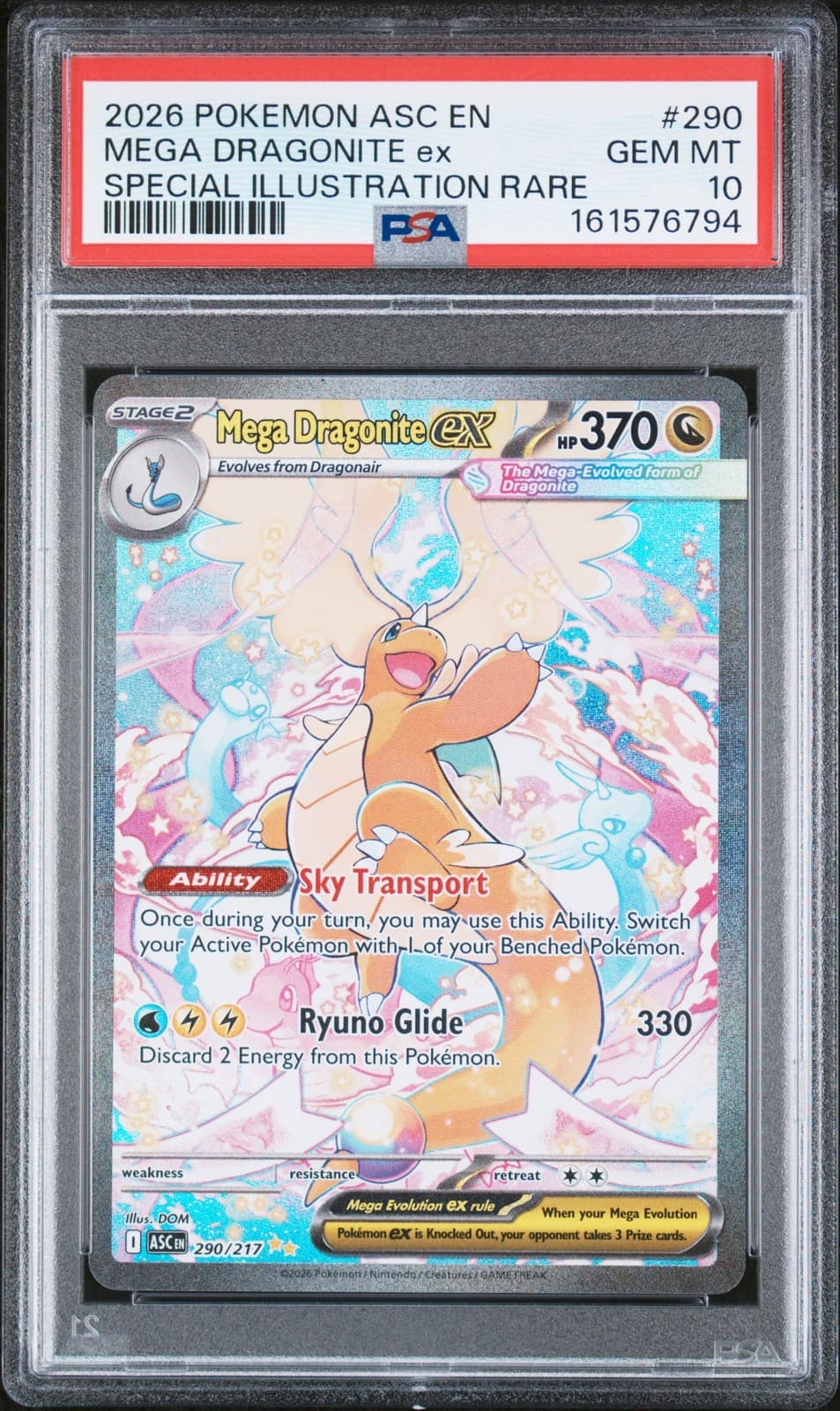 6794 Mega Dragonite ex 2026 Pokemon Ascended Heroes #290 SIR PSA 10